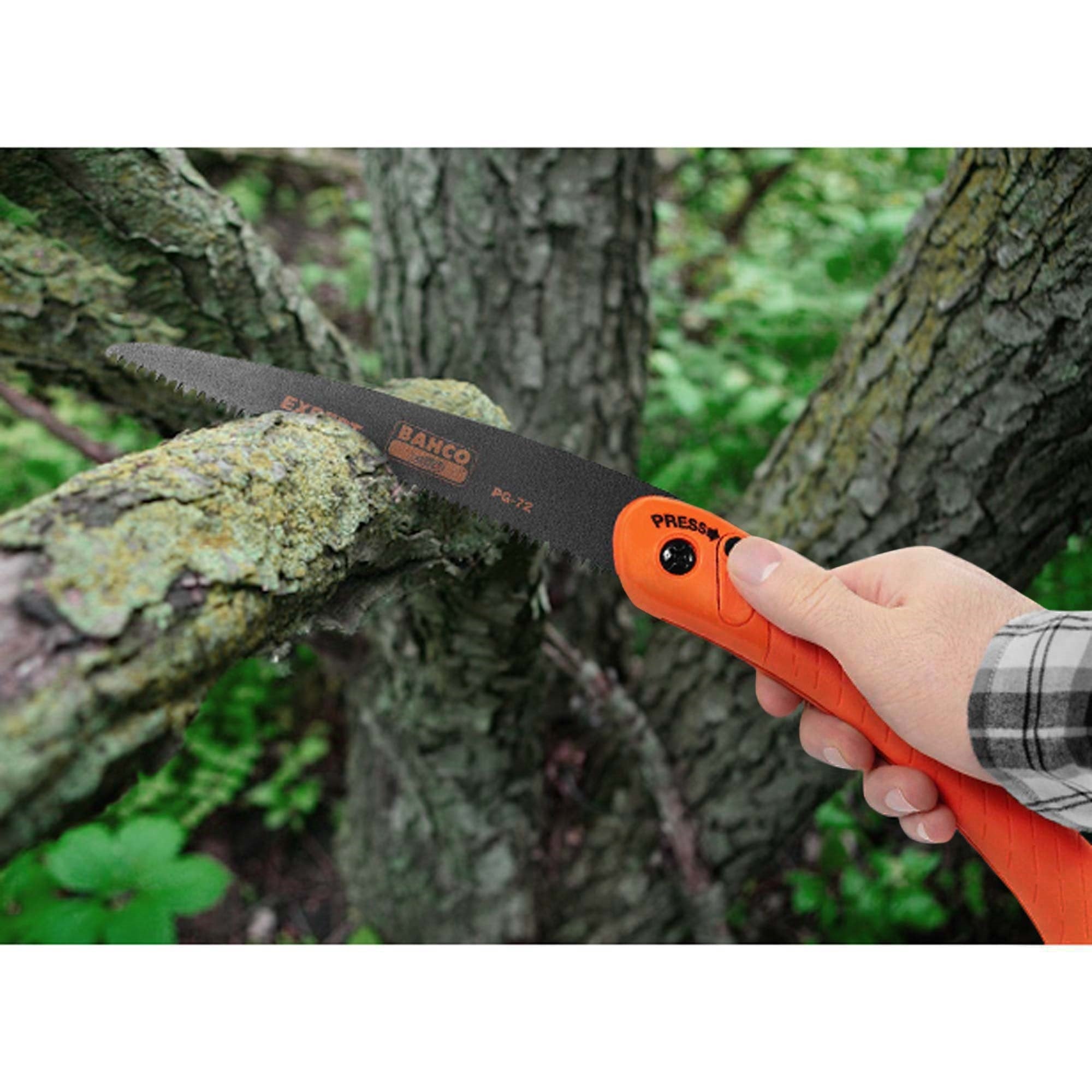 Bahco Folding Outdoor Garden Pruning Metal Hand Saw, Orange, 15.5"