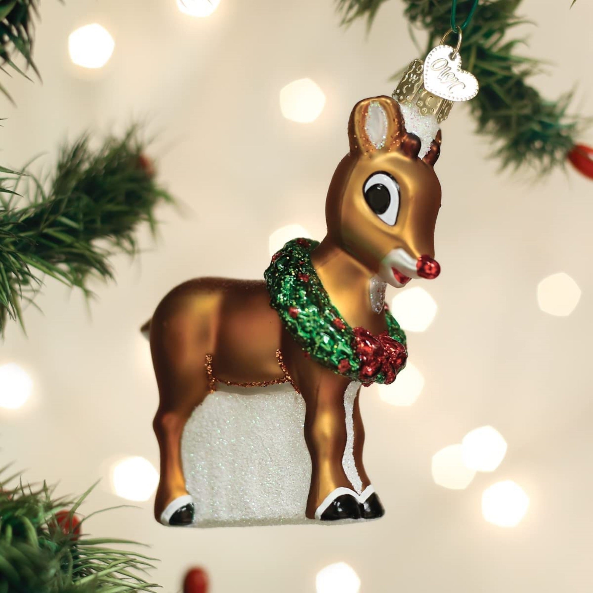 Old World Blown Glass Christmas Ornaments, Rudoph The Red-Nosed Reindeer