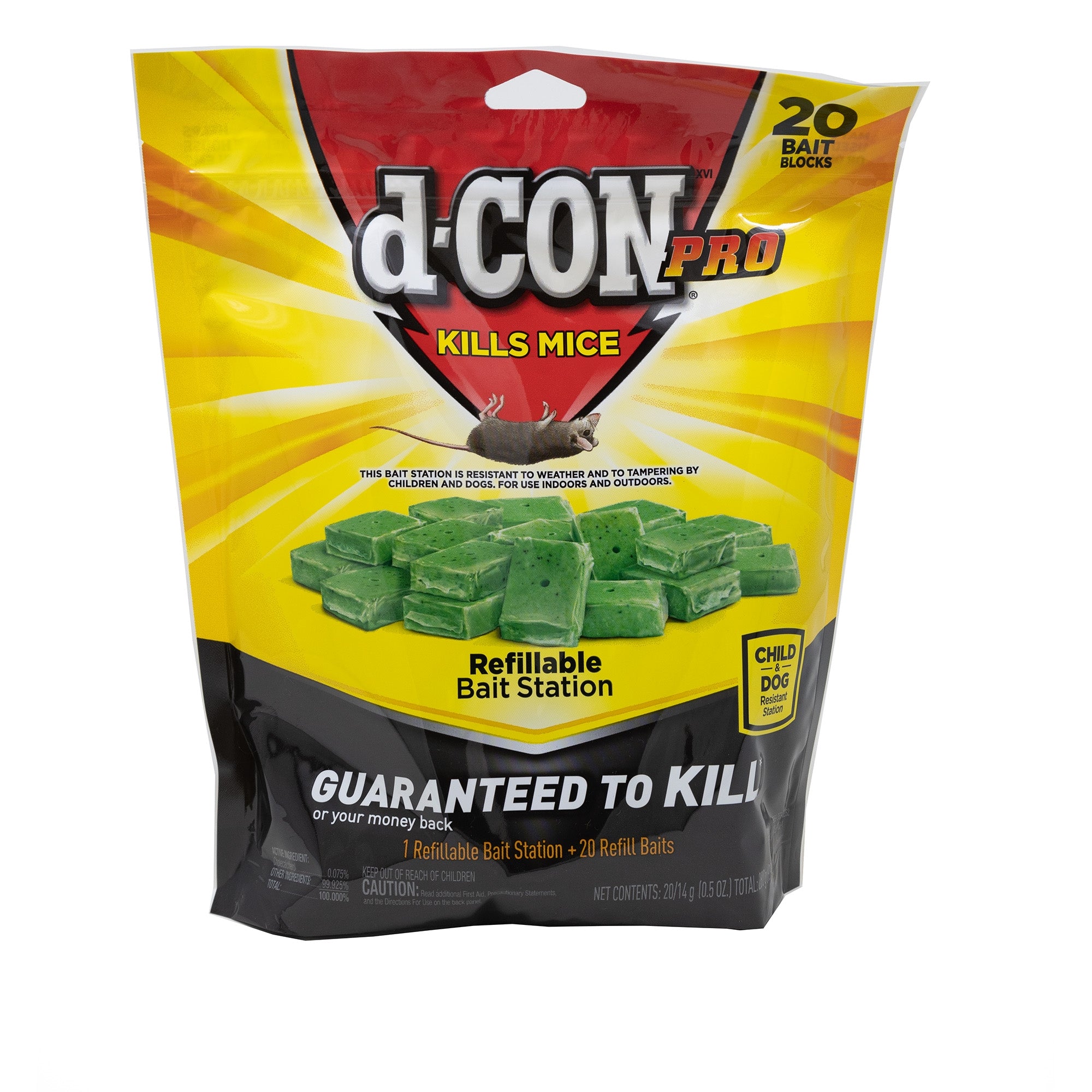 D-Con Corner Fit Mouse Poison Bait Station with 1 Trap and 20 Bait Refills