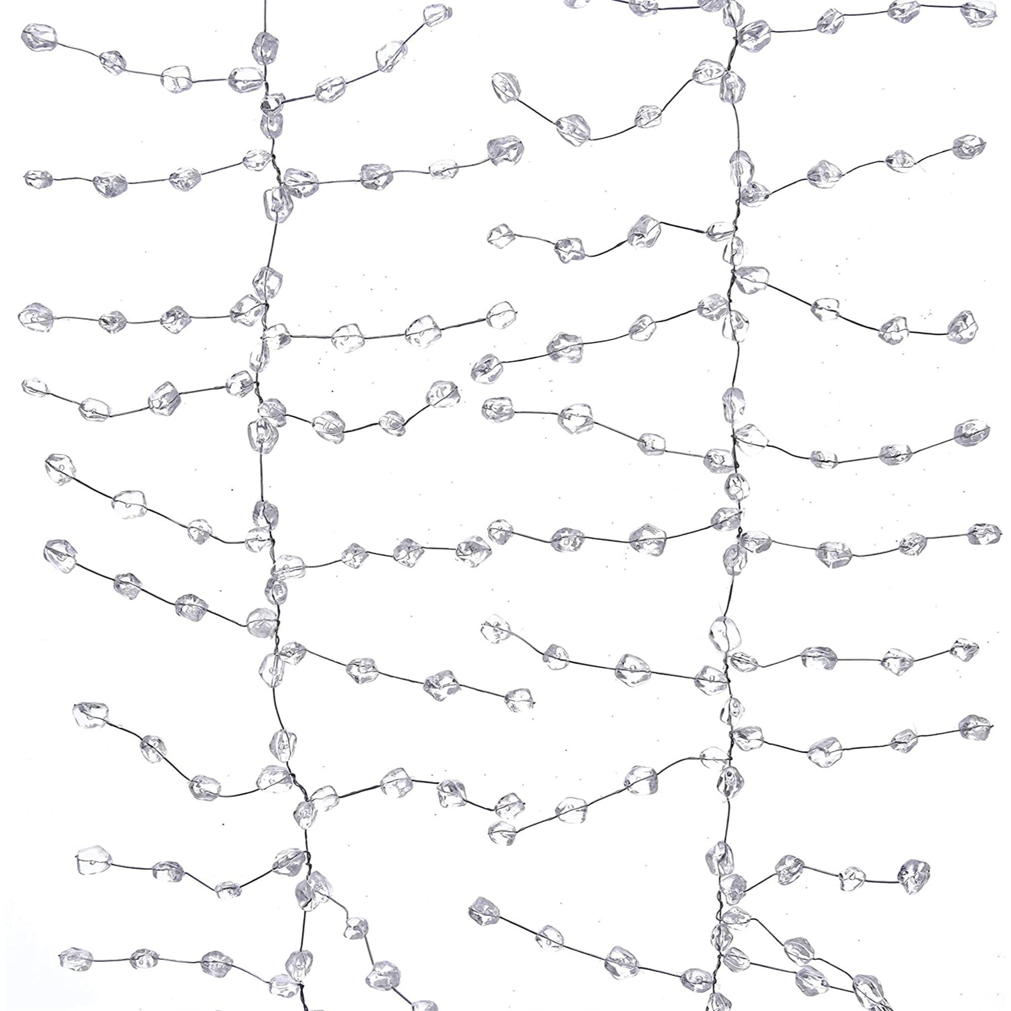 Kurt Adler Plastic Ice Wire Clear Garland For Christmas Decoration, 6 Feet Long