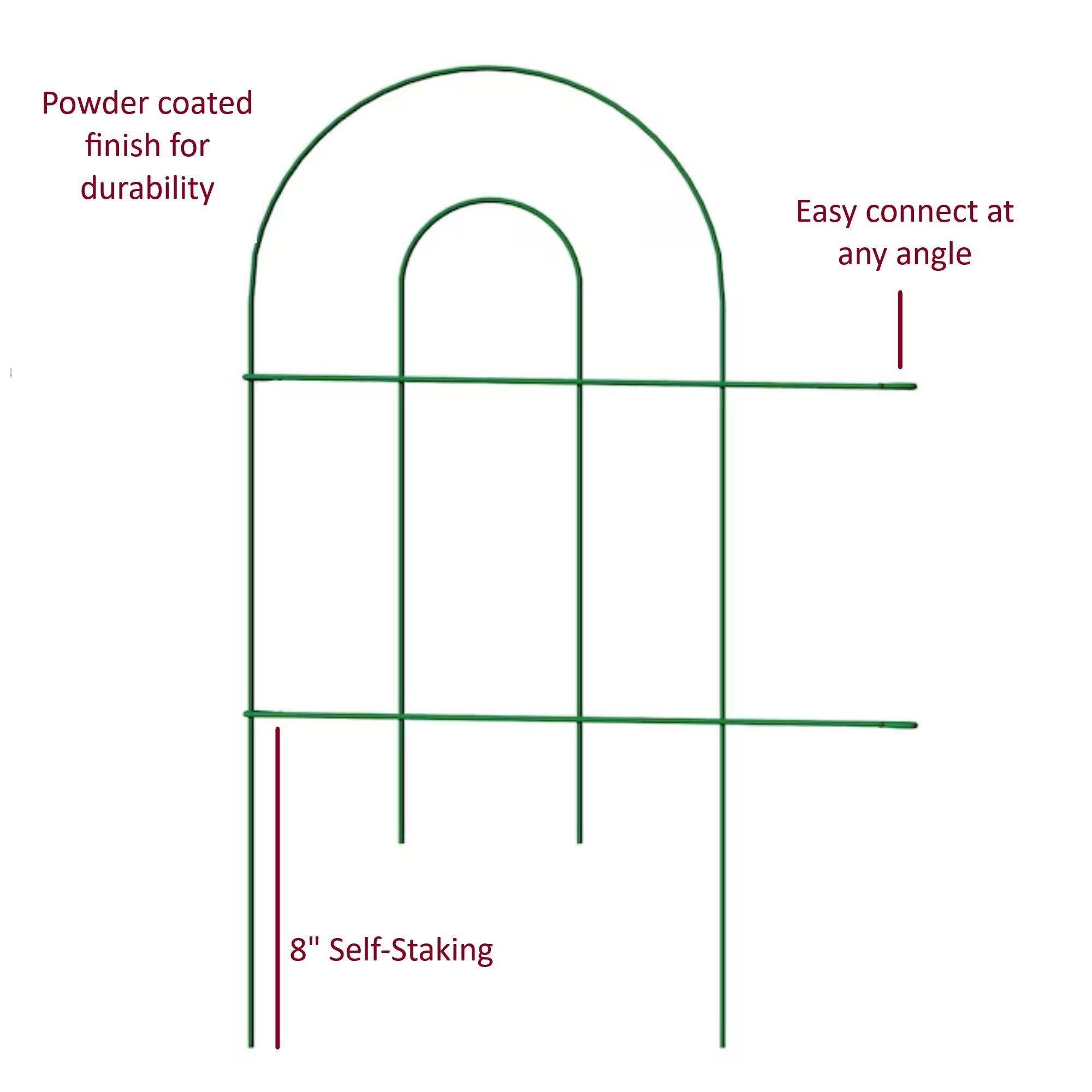 Origin Point Garden Craft Round Folding Border Fence, Green, 10' L x 24" H