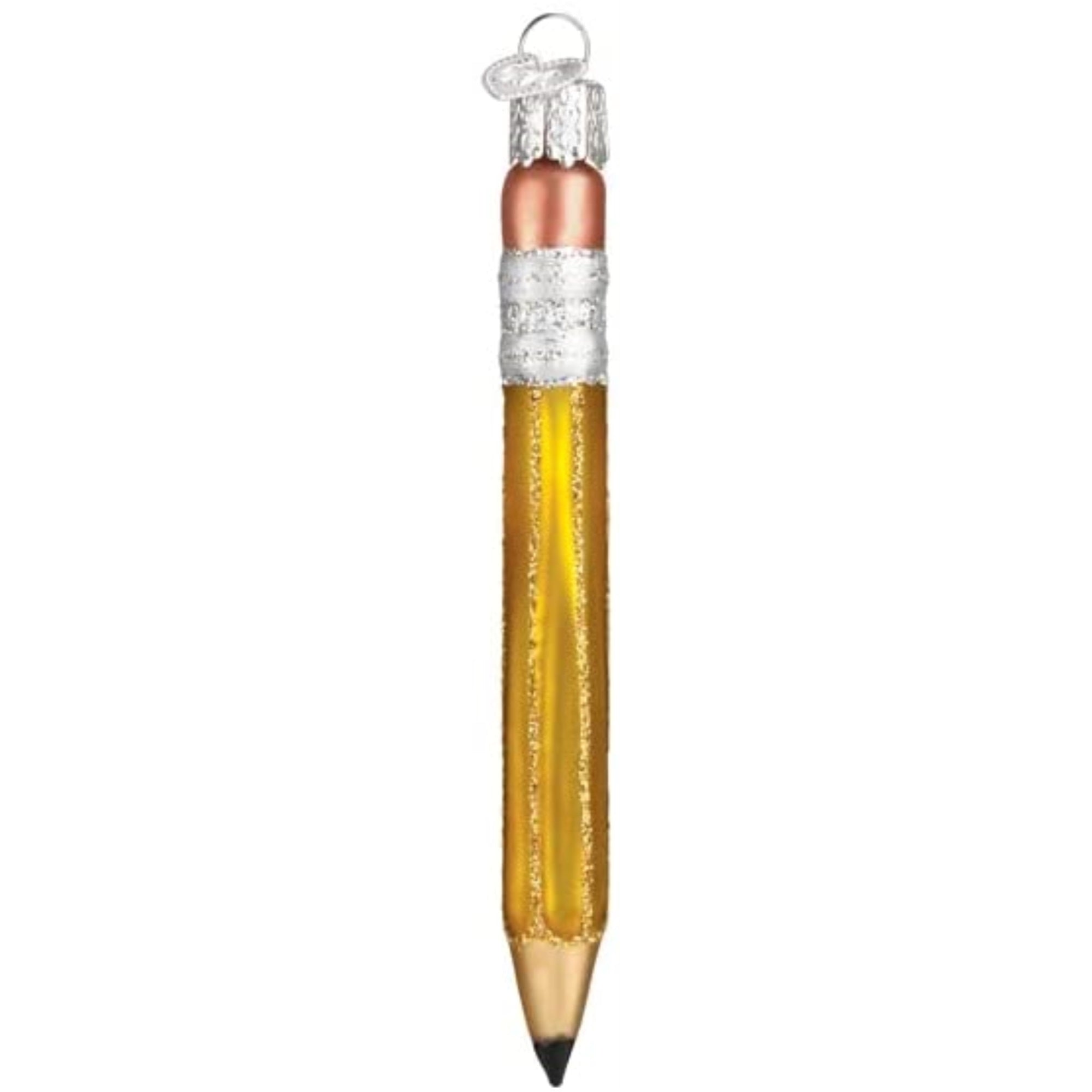Old World Christmas Blown Glass Christmas Ornament, Yellow Pencil