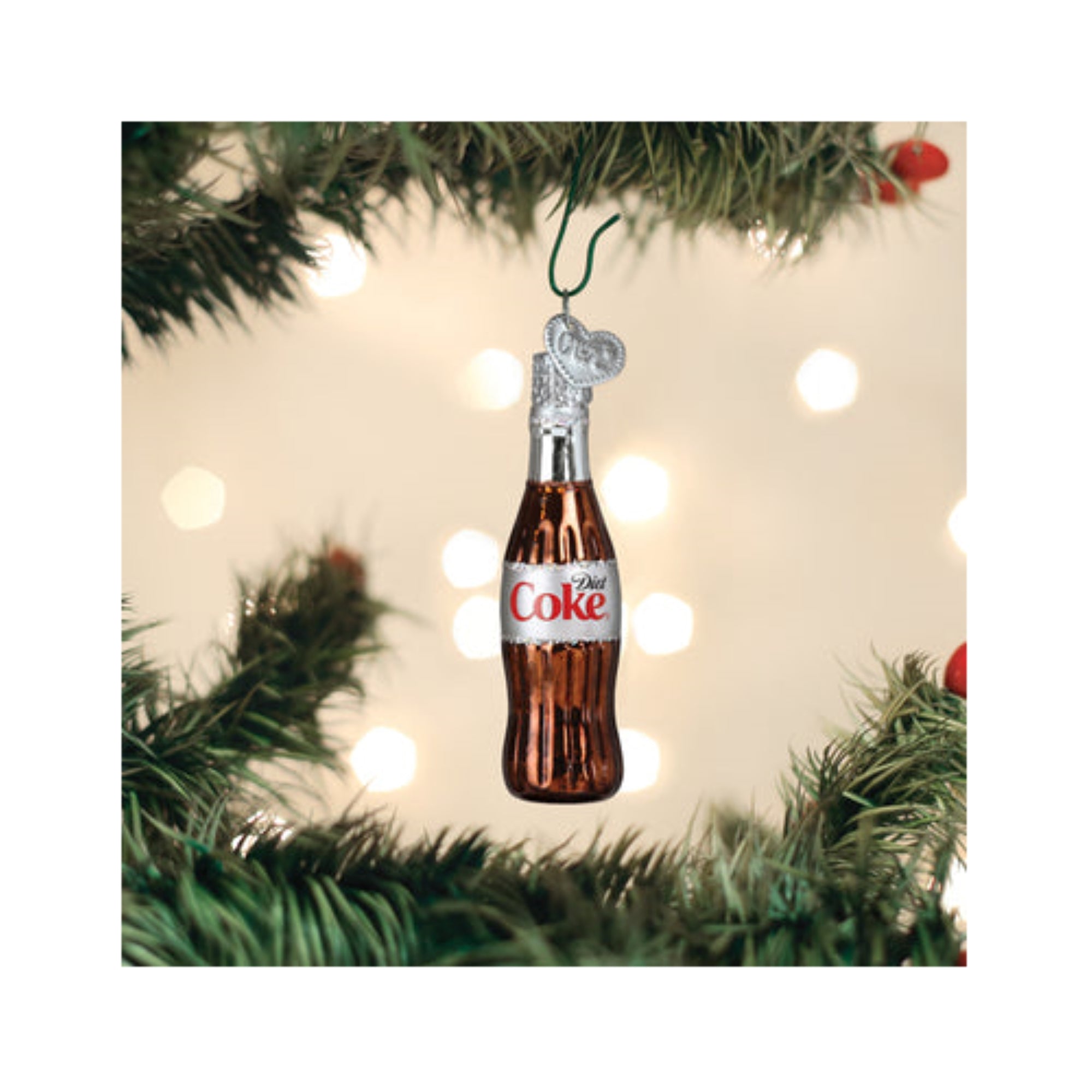 Old World Christmas Mini Diet Coke Bottle Blown Glass Holiday Ornament For Tree