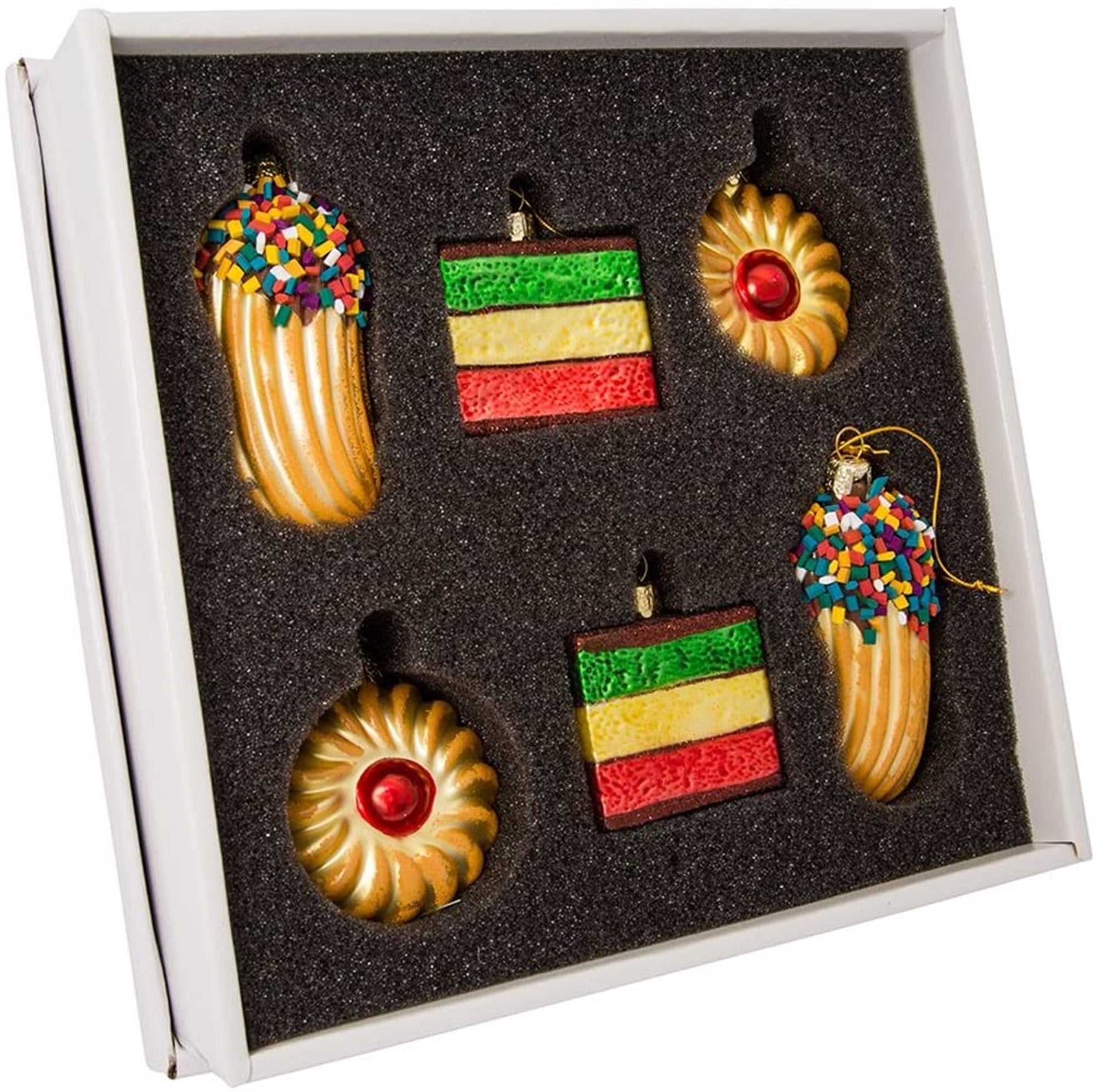 Kurt Adler Noble Gems Cookie Glass Ornament Set, 6-Piece Box Set