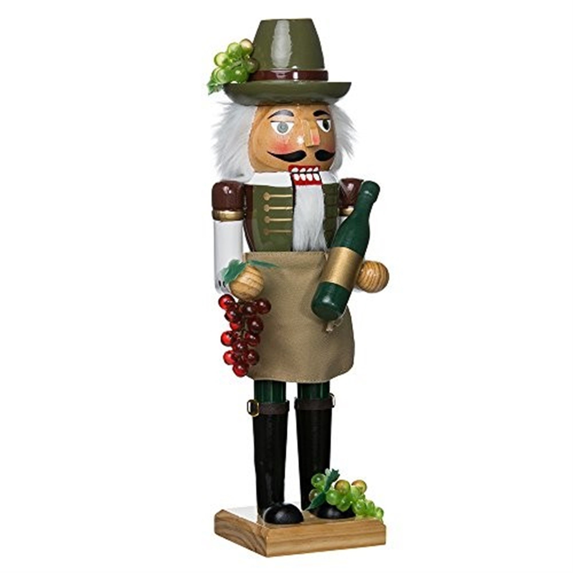 Kurt Adler Nutcracker Collection, Wooden Wine Grower Nutcracker, 15"