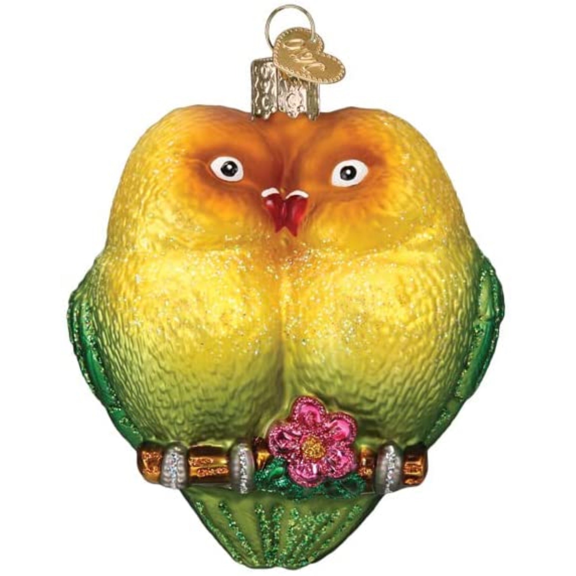 Old World Christmas Blown Glass Christmas Ornament, Lovebirds