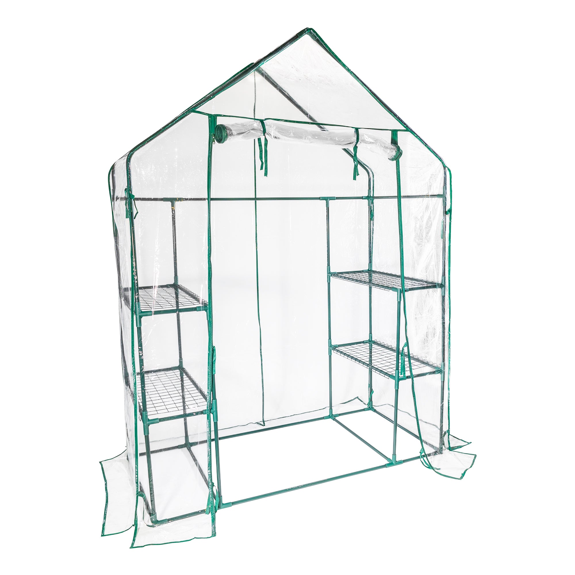 Garden Elements Personal Plastic Indoor/Outdoor Standing Greenhouse For Seed Starting and Propagation, Frost Protection, Clear, Medium, 56" x 29" x 77"