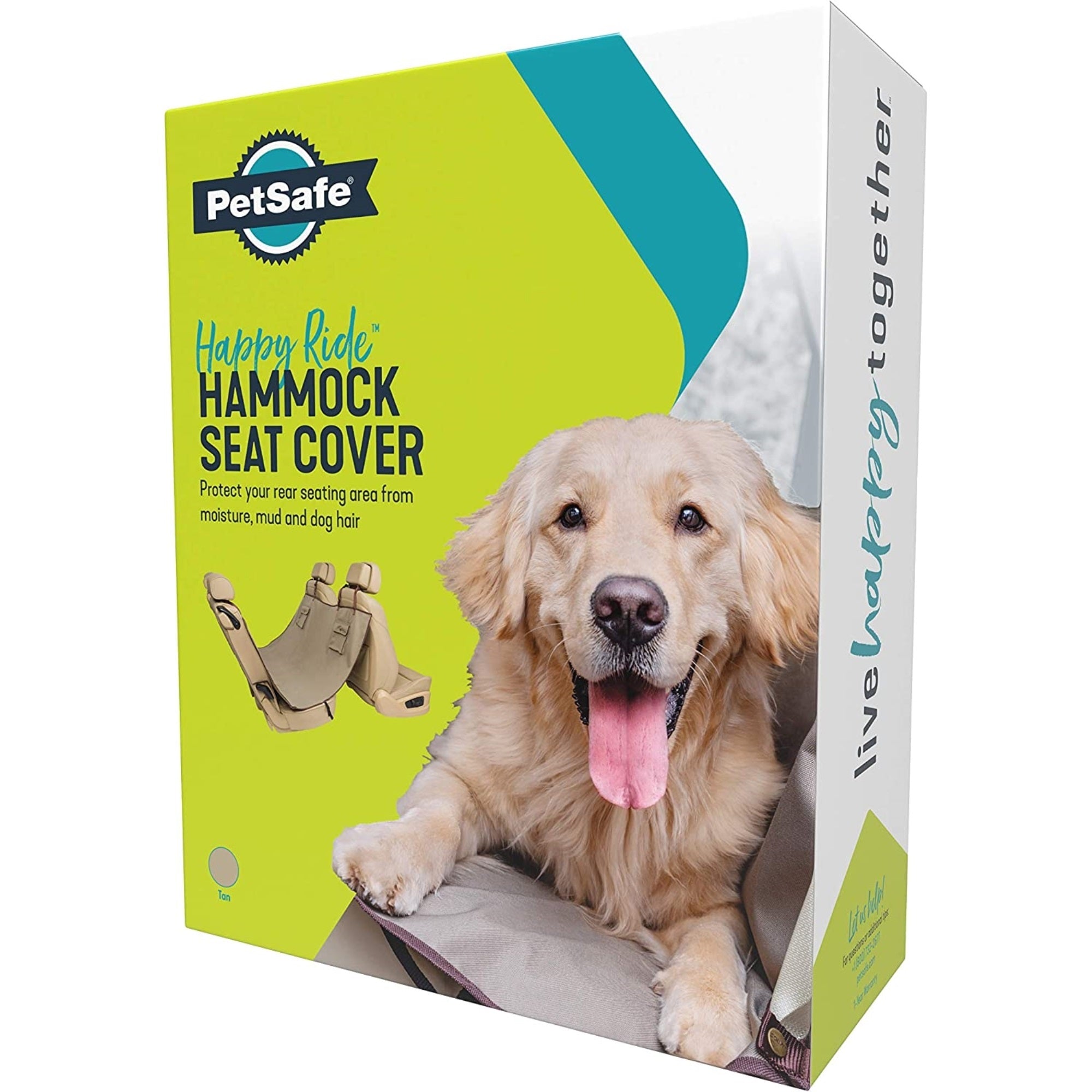 PetSafe Happy Ride Hammock for Pets, Fits Most Vehicles, Waterproof, Tan