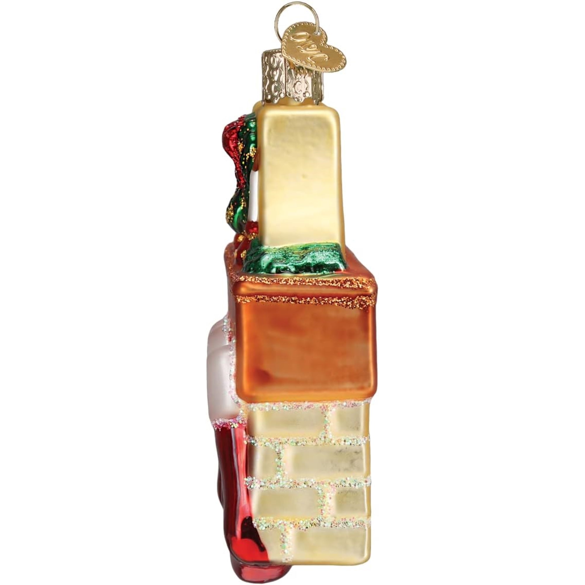 Old World Christmas Family of 3 Stockings Glass Blown Ornament for Christmas Tree, Multicolored, 4"