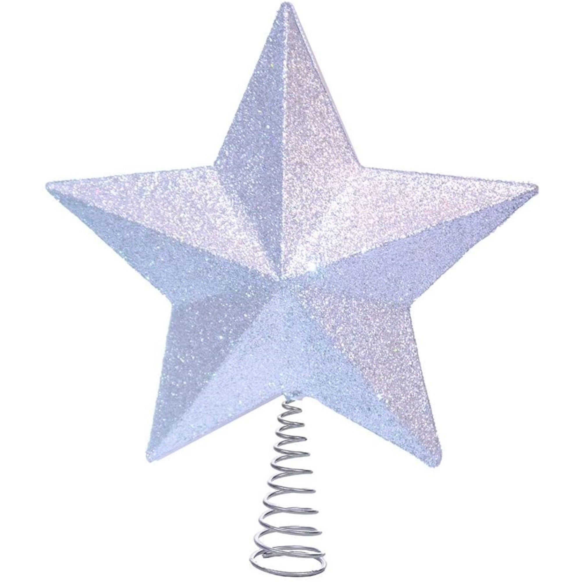 Kurt Adler Blue and Silver Pale Star ChristmasTree Topper, 13.5-Inch