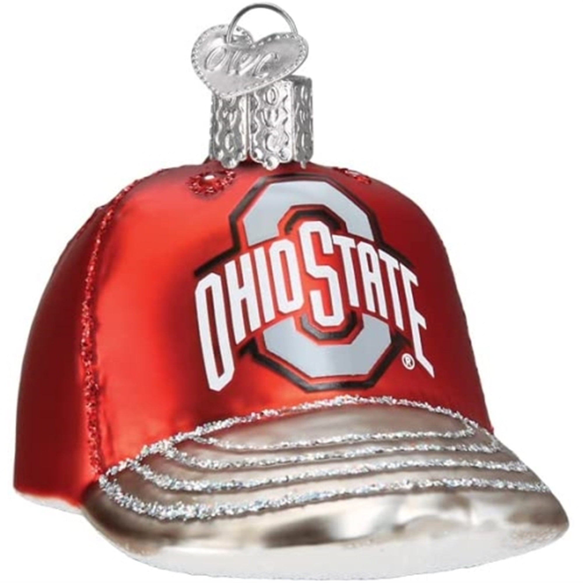 Old World Christmas Blown Glass Christmas Ornament, Ohio State Baseball Cap