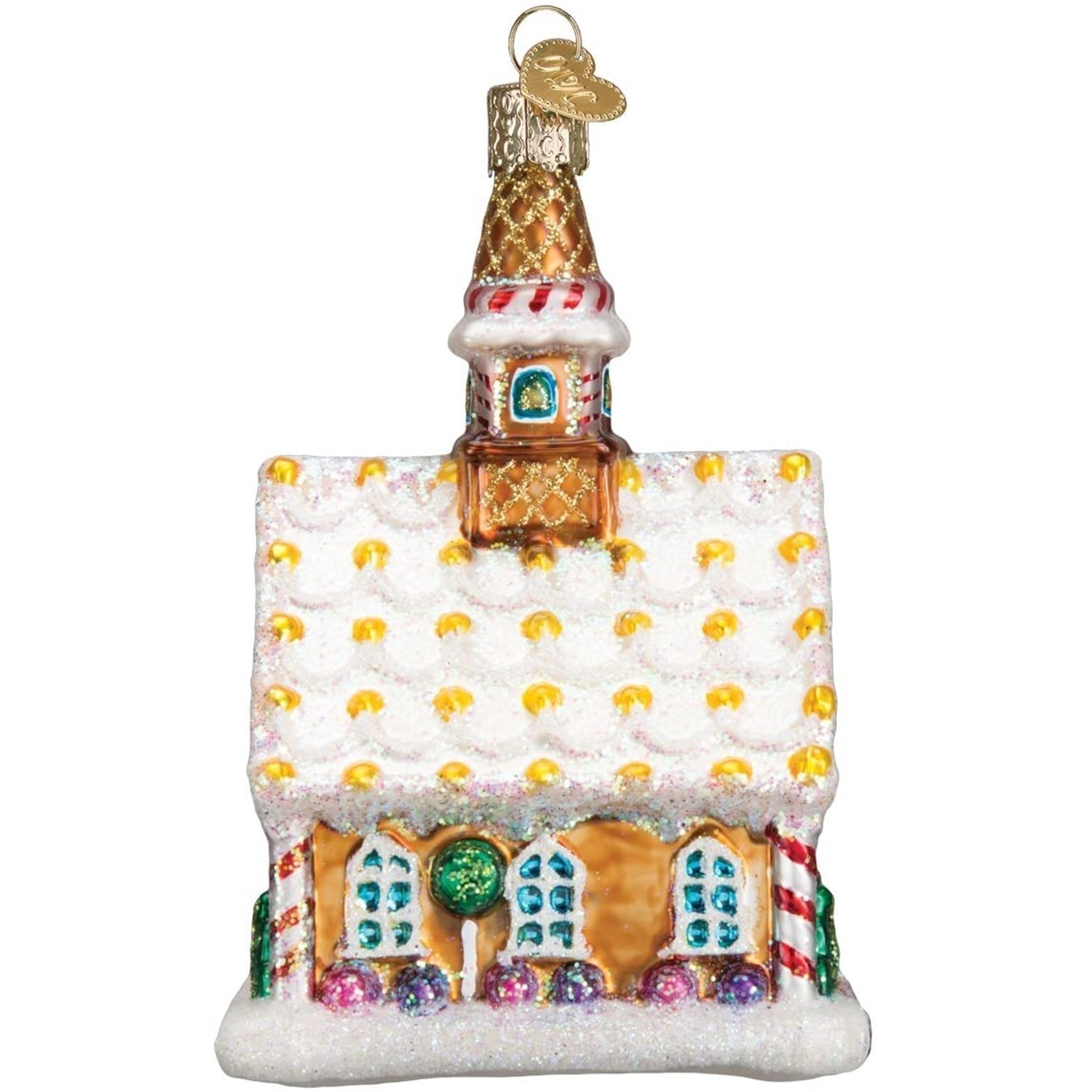 Old World Christmas Blown Glass Christmas Ornament, Gingerbread Church