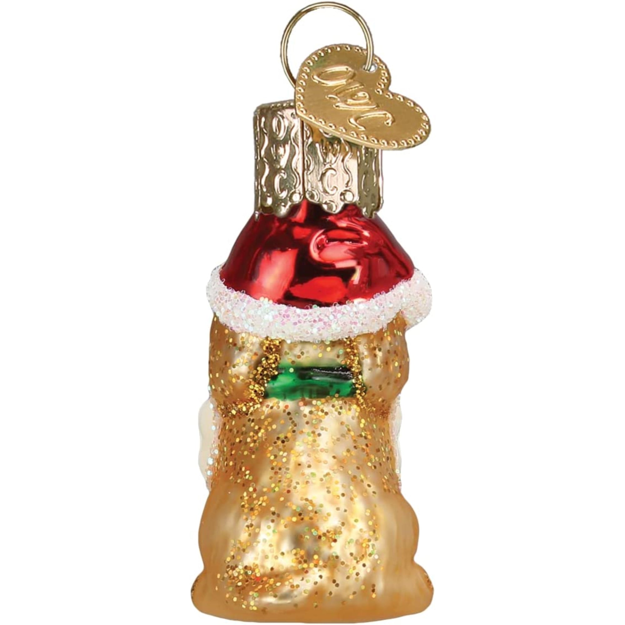 Old World Christmas Mini Glass Blown Jolly Pup Ornament, 2"