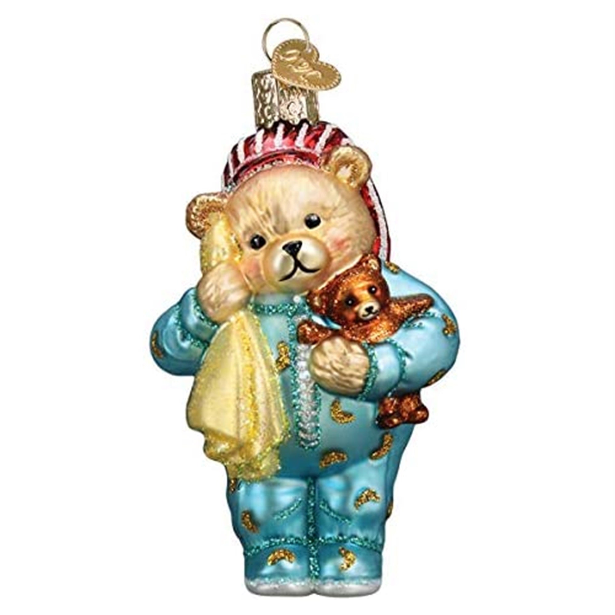 Old World Christmas Glass Blown Ornaments Bedtime Teddy Bear