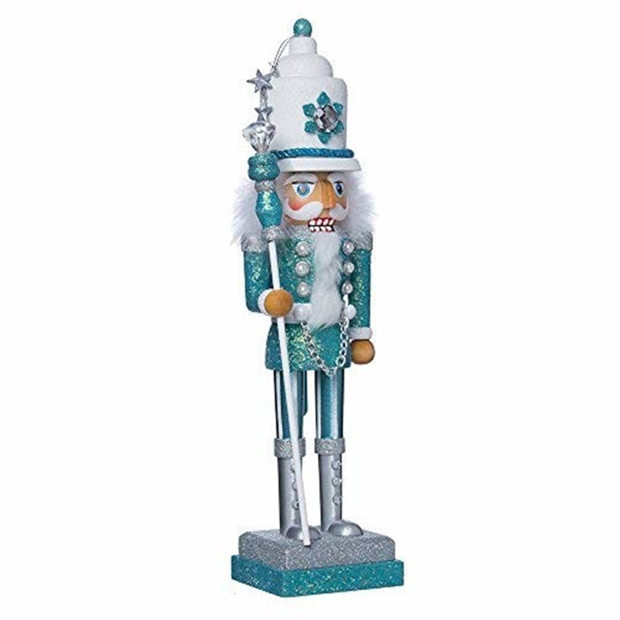 Kurt Adler Turquiose/White Hollywood Nutcracker, 17"