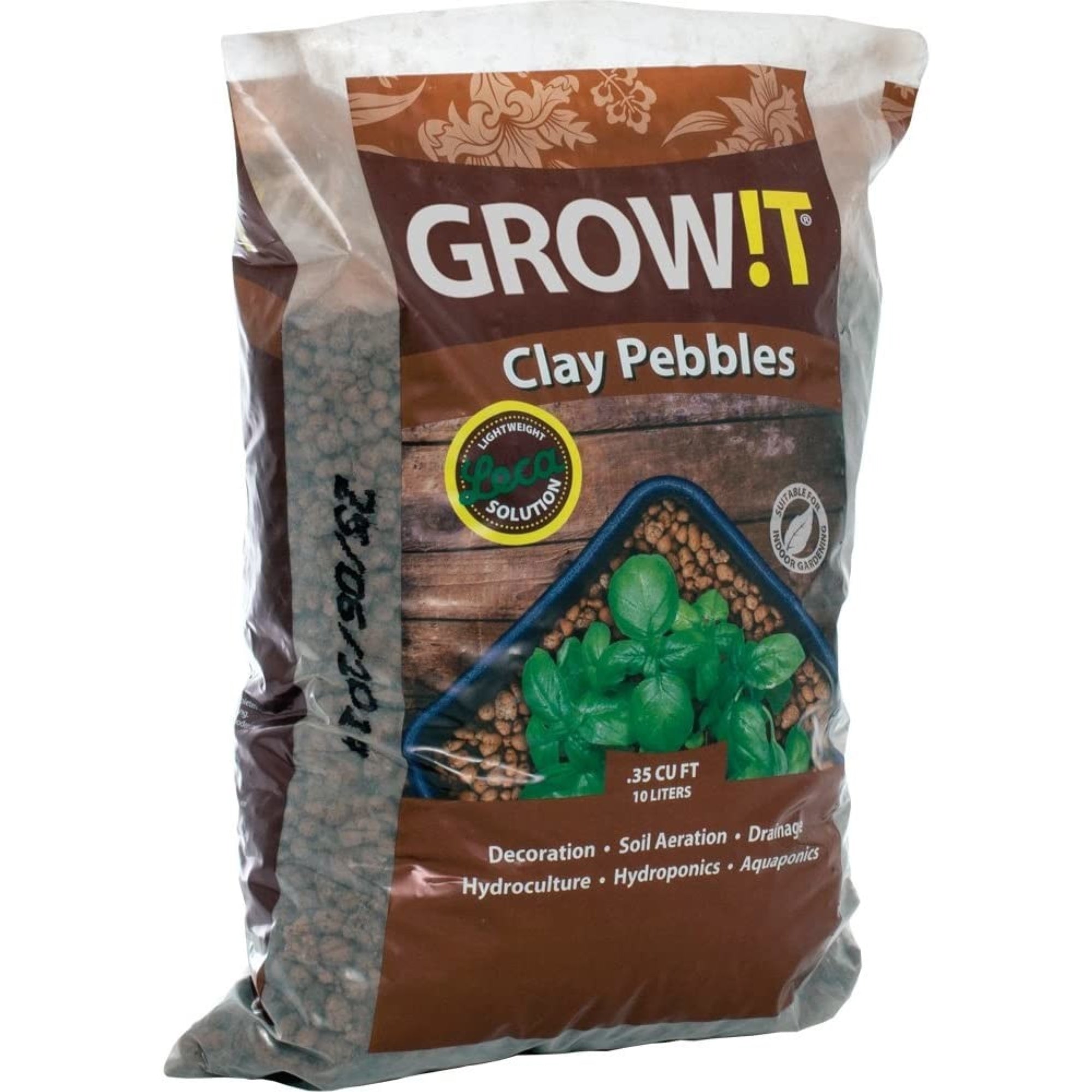 GROW!T GMC10L Clay Pebbles 10 Liter Bag, 4mm-16mm