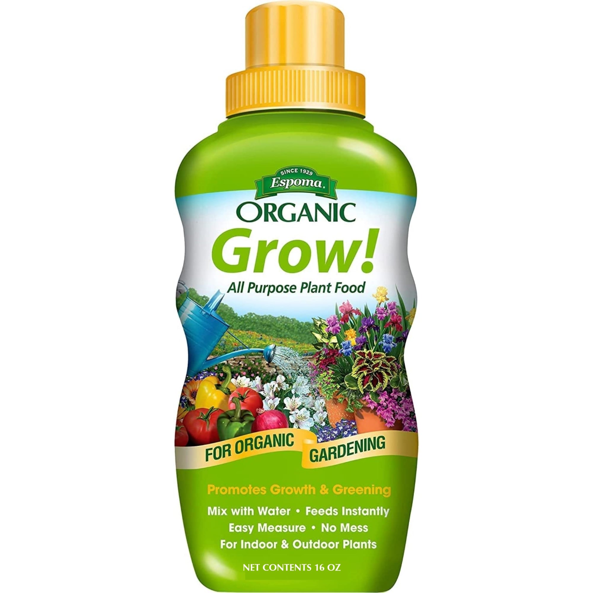 Espoma Organic Grow! All Purpose Plant Food for Indoor & Outdoor Plants for Organic Gardening, Liquid Concentrate, 16 fl oz