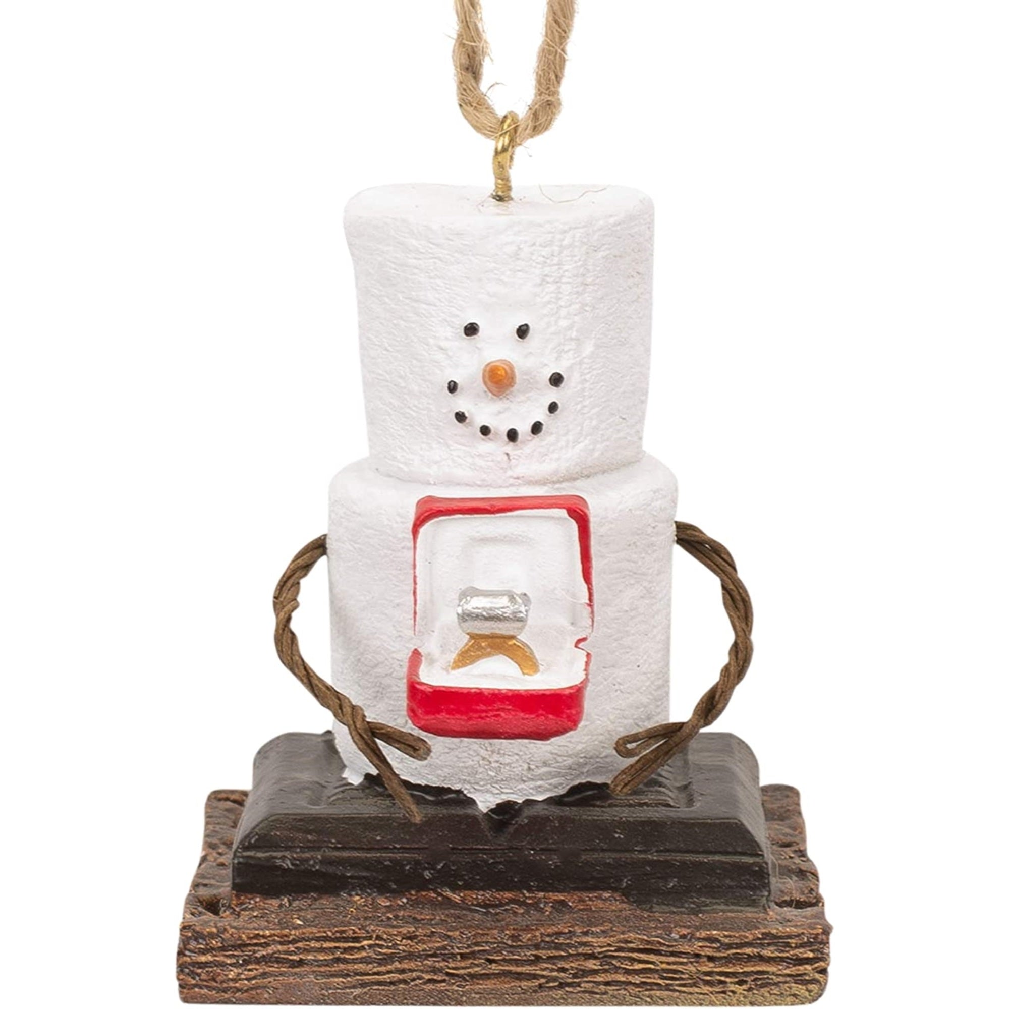 Ganz Smores Engaged Snowman Plastic Holiday Christmas Ornament