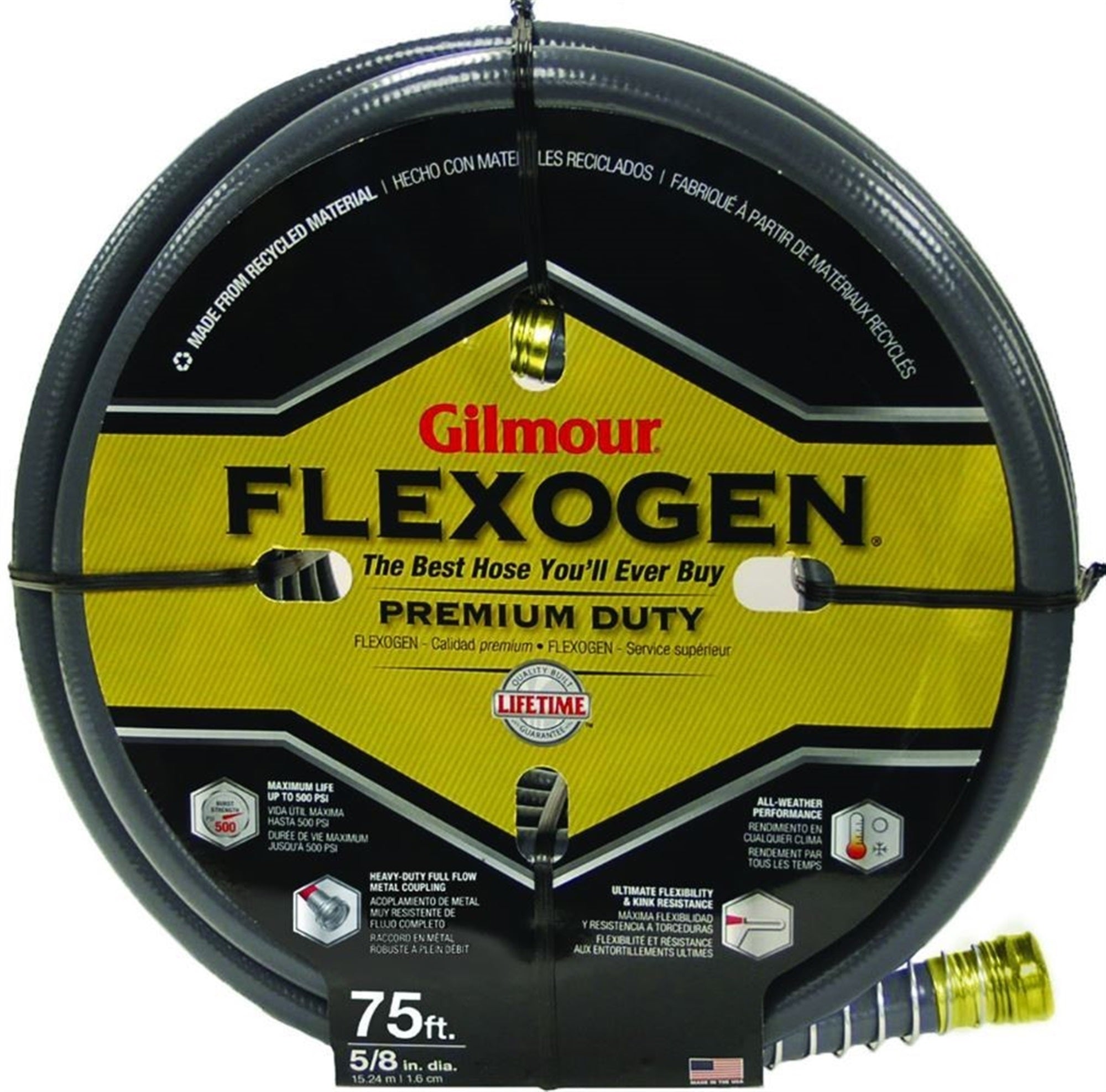 Gilmour 8-ply Flexogen Hose 5/8-Inch by 75-Foot, Gray