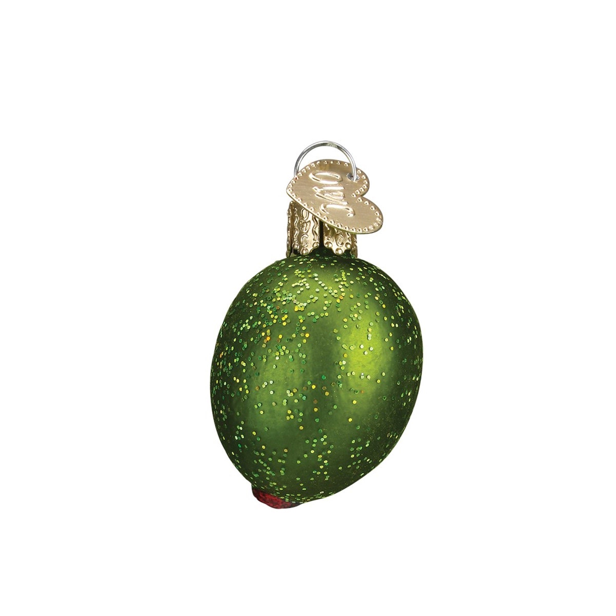 Old World Christmas Glass Blown Ornament Stuffed Green Olive