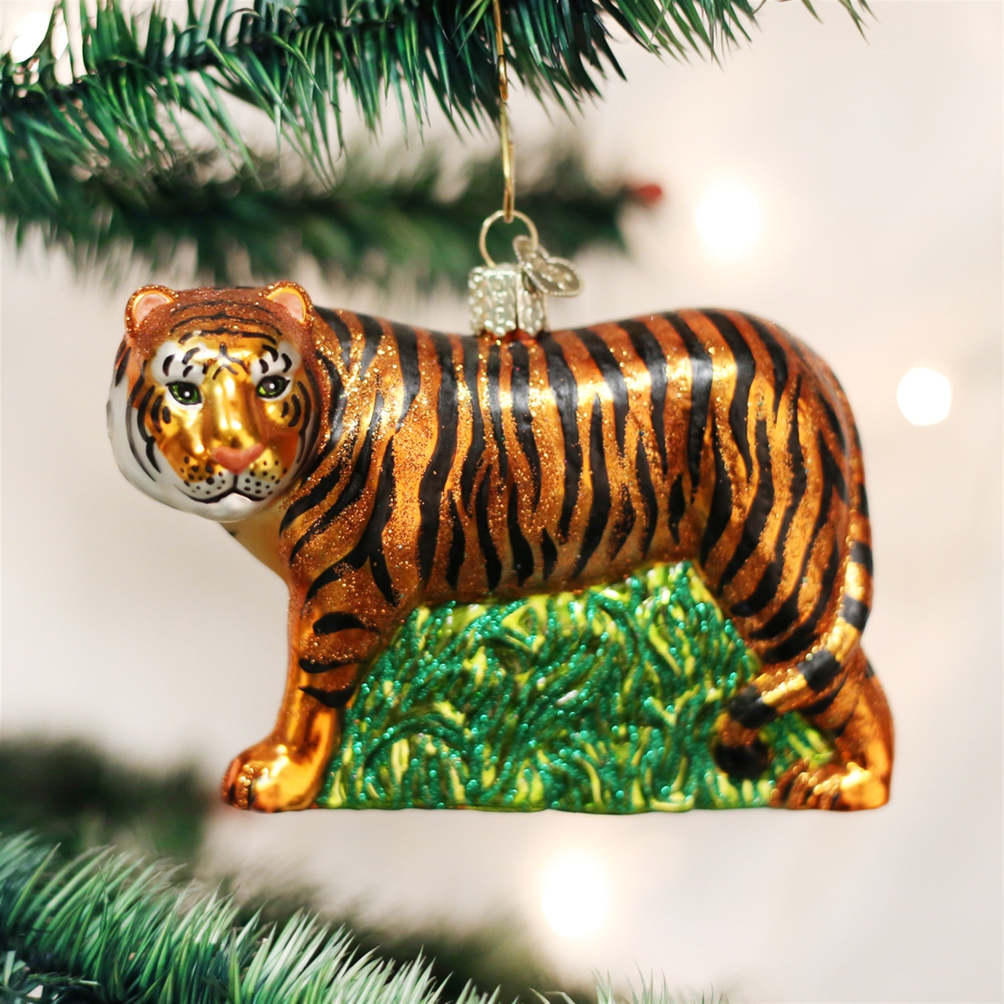 Old World Christmas Glass Blown Ornaments for Christmas Tree, Tiger