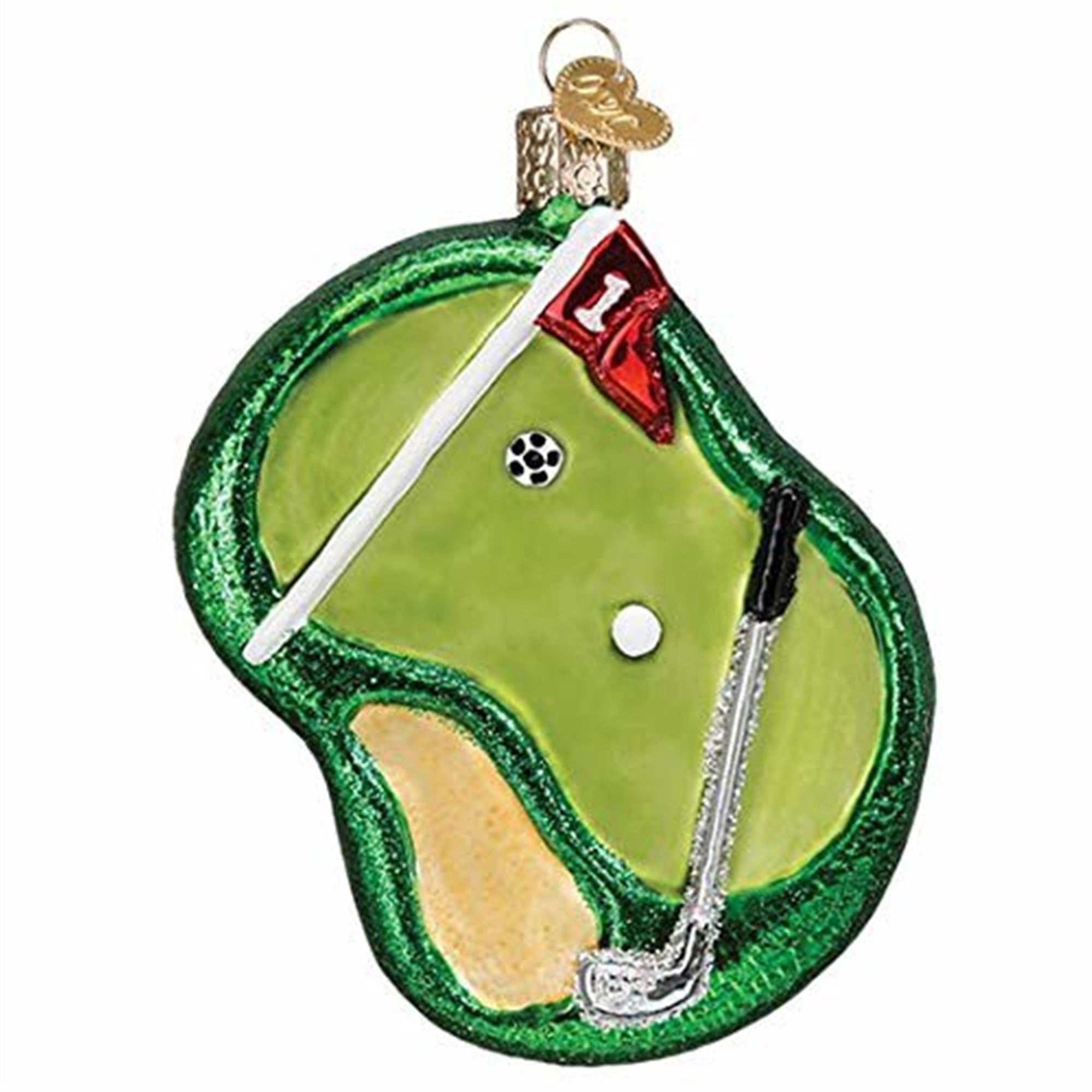 Old World Christmas Glass Blown Putting Green Ornament