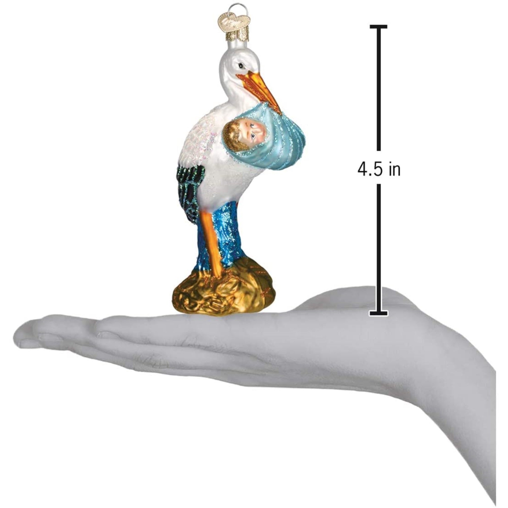Old World Christmas Blown Glass Christmas Ornament, Boy Bundle of Joy