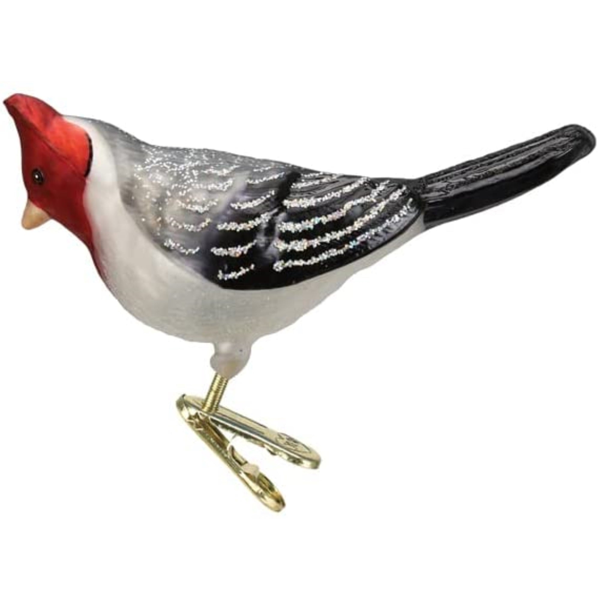 Old World Christmas Red-Crested Cardinal Glass Blown Ornament for Christmas Tree