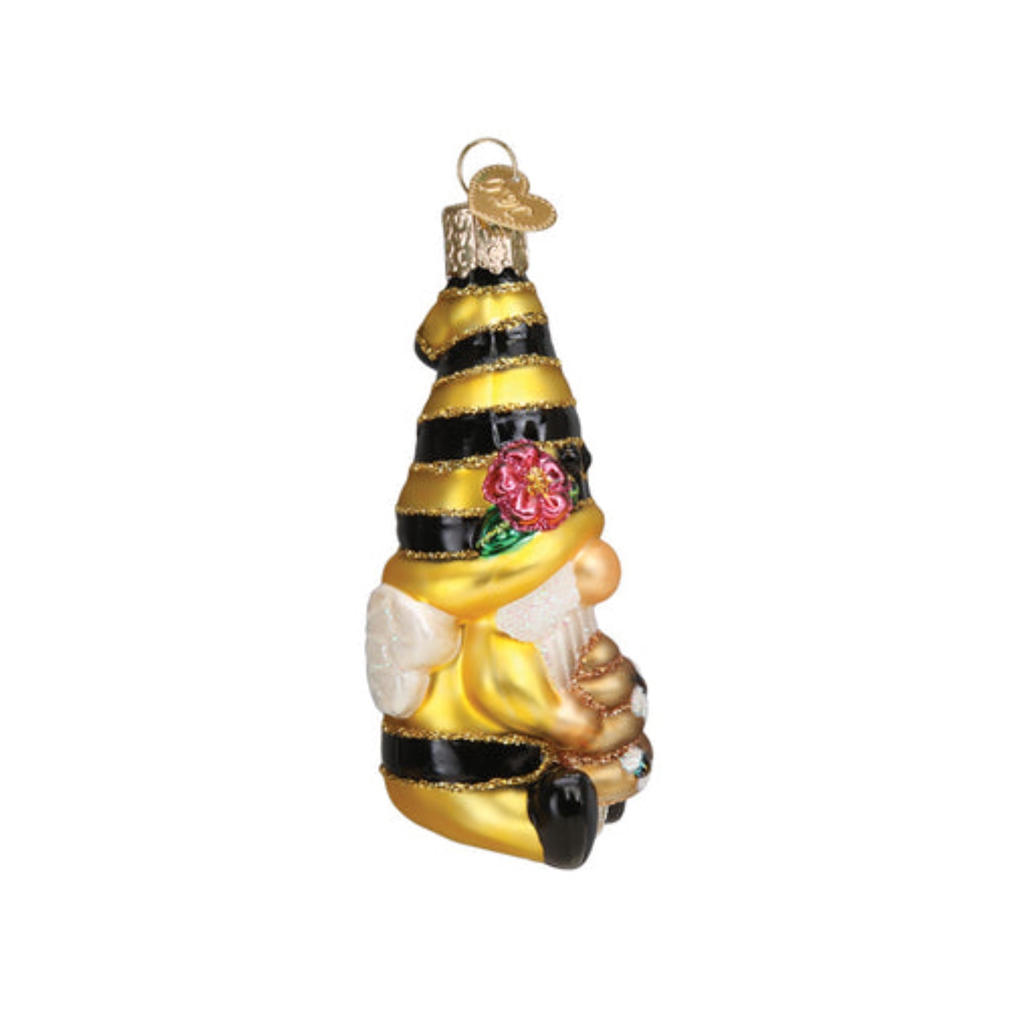 Old World Christmas Bee Happy Gnome Blown Glass Holiday Ornament For Tree