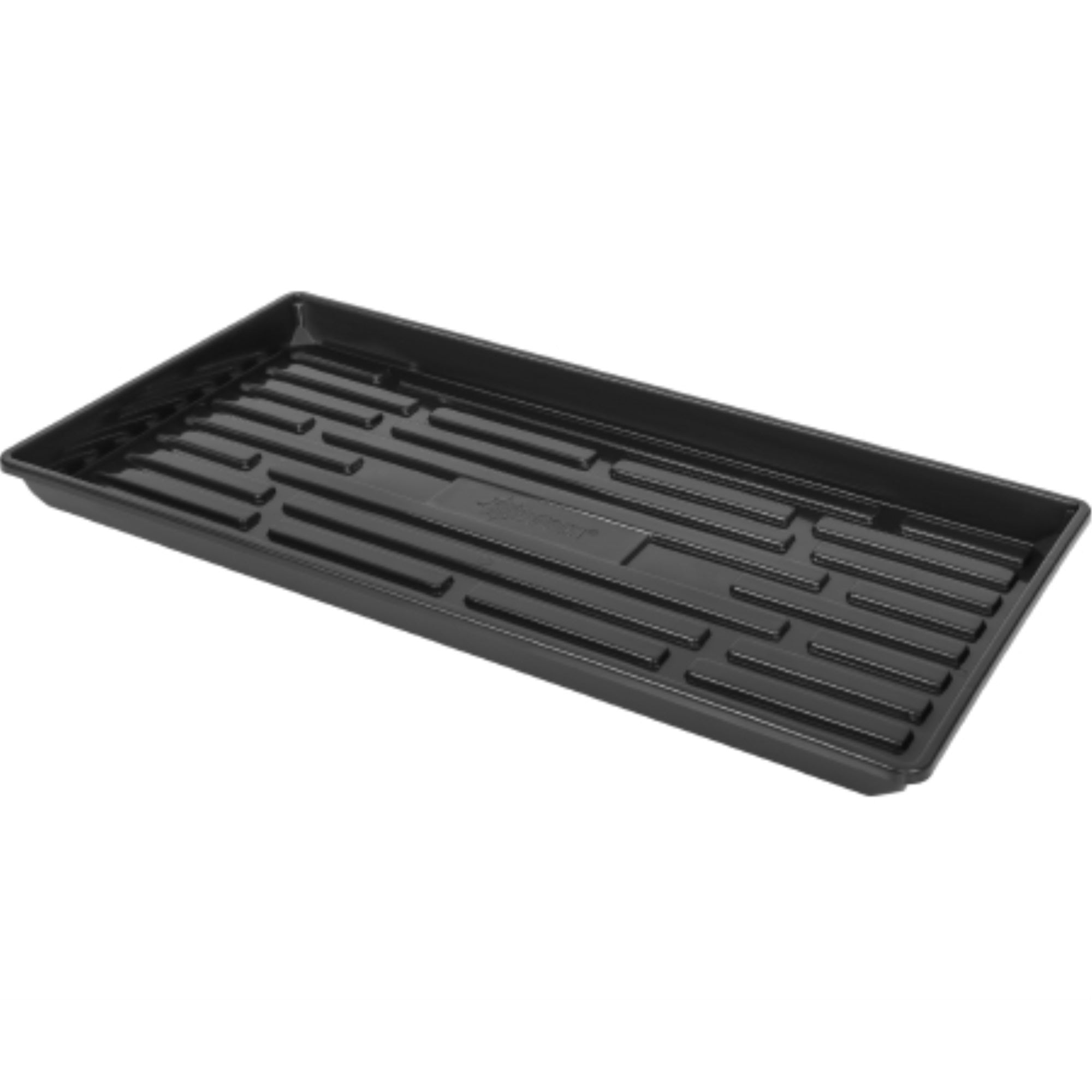 SunPack Heavy Duty Shallow Plastic Plant Tray without Holes, Black, 10" x 20"