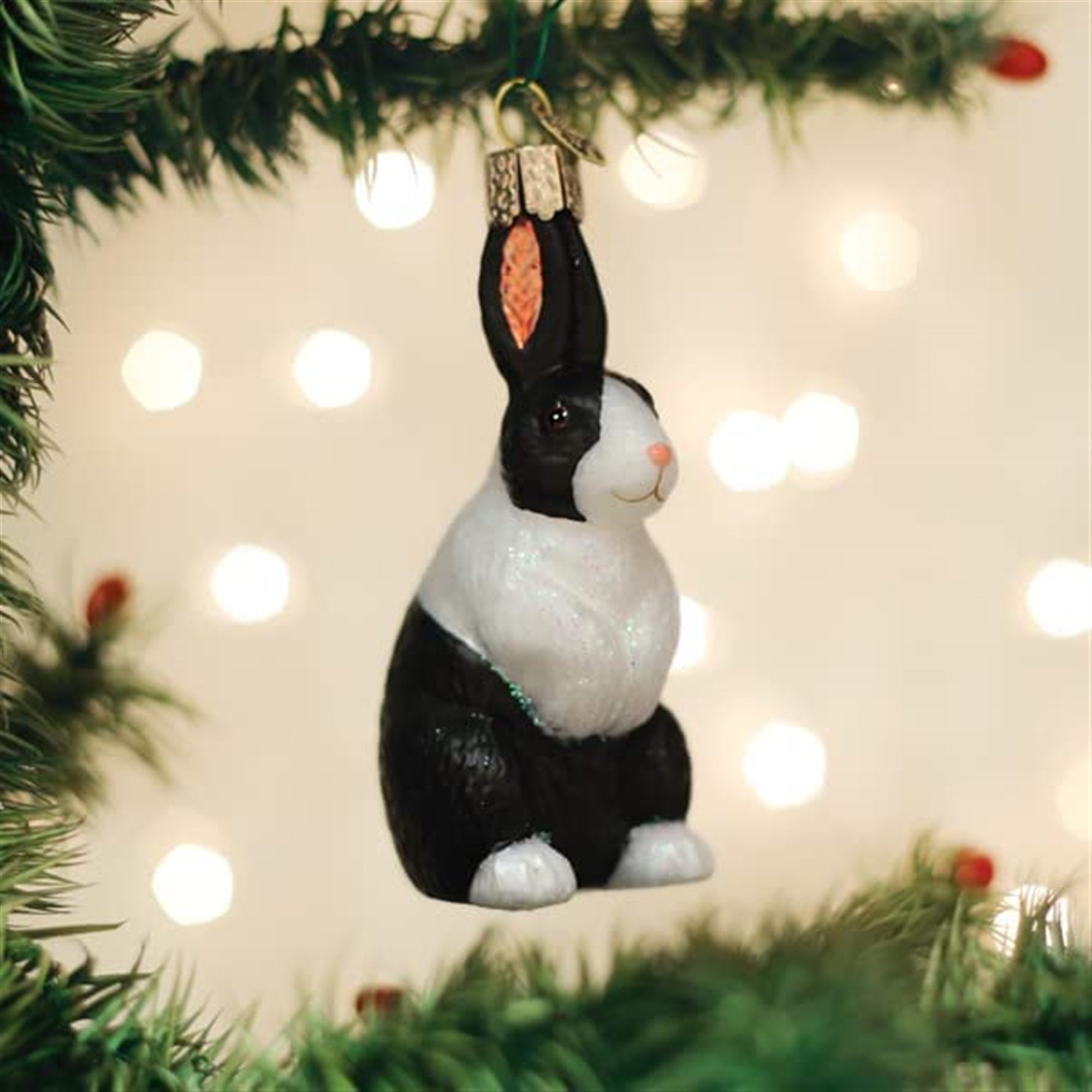 Old World Christmas Hanging Glass Tree Ornament, Dutch Rabbit