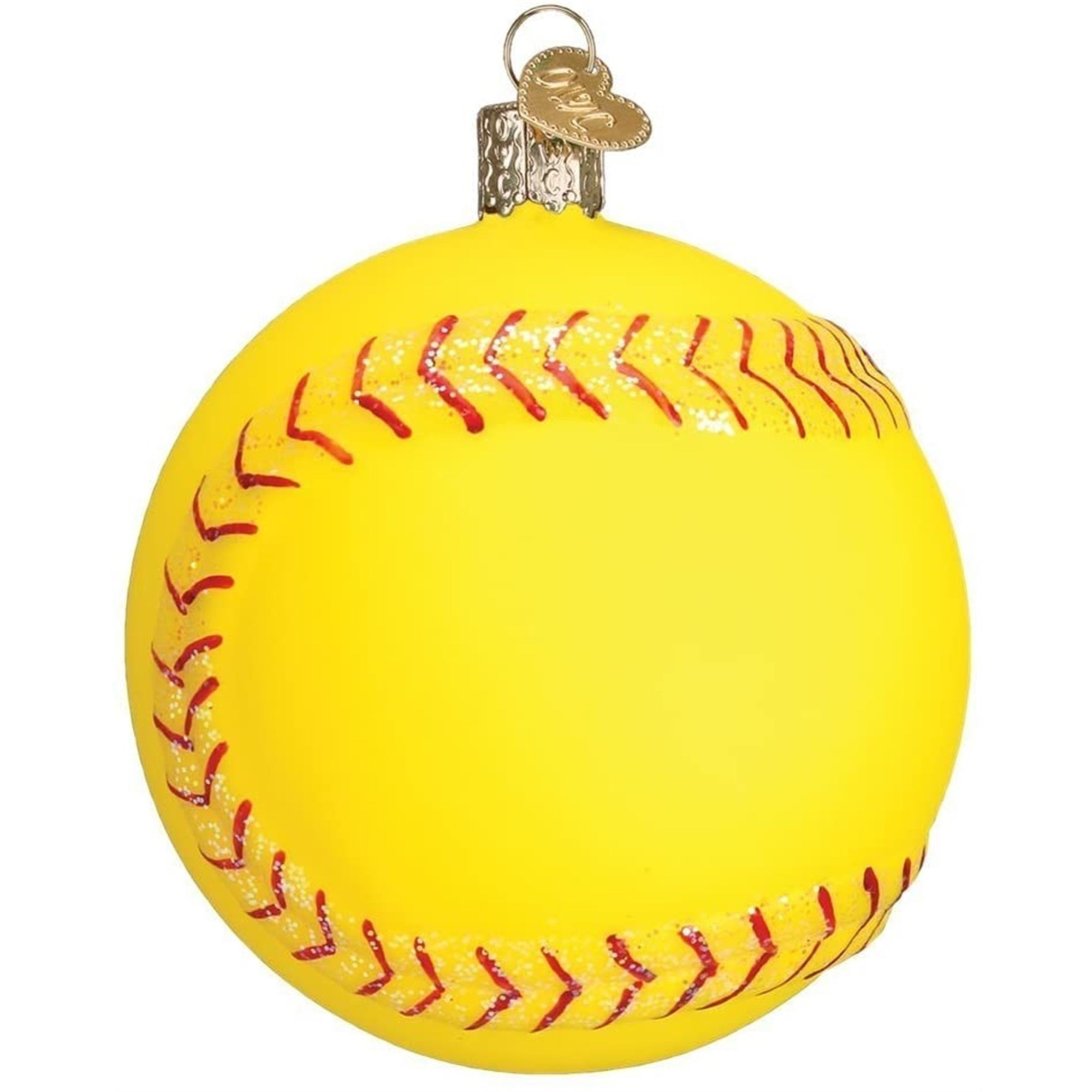 Old World Christmas Glass Blown Softball Ornament