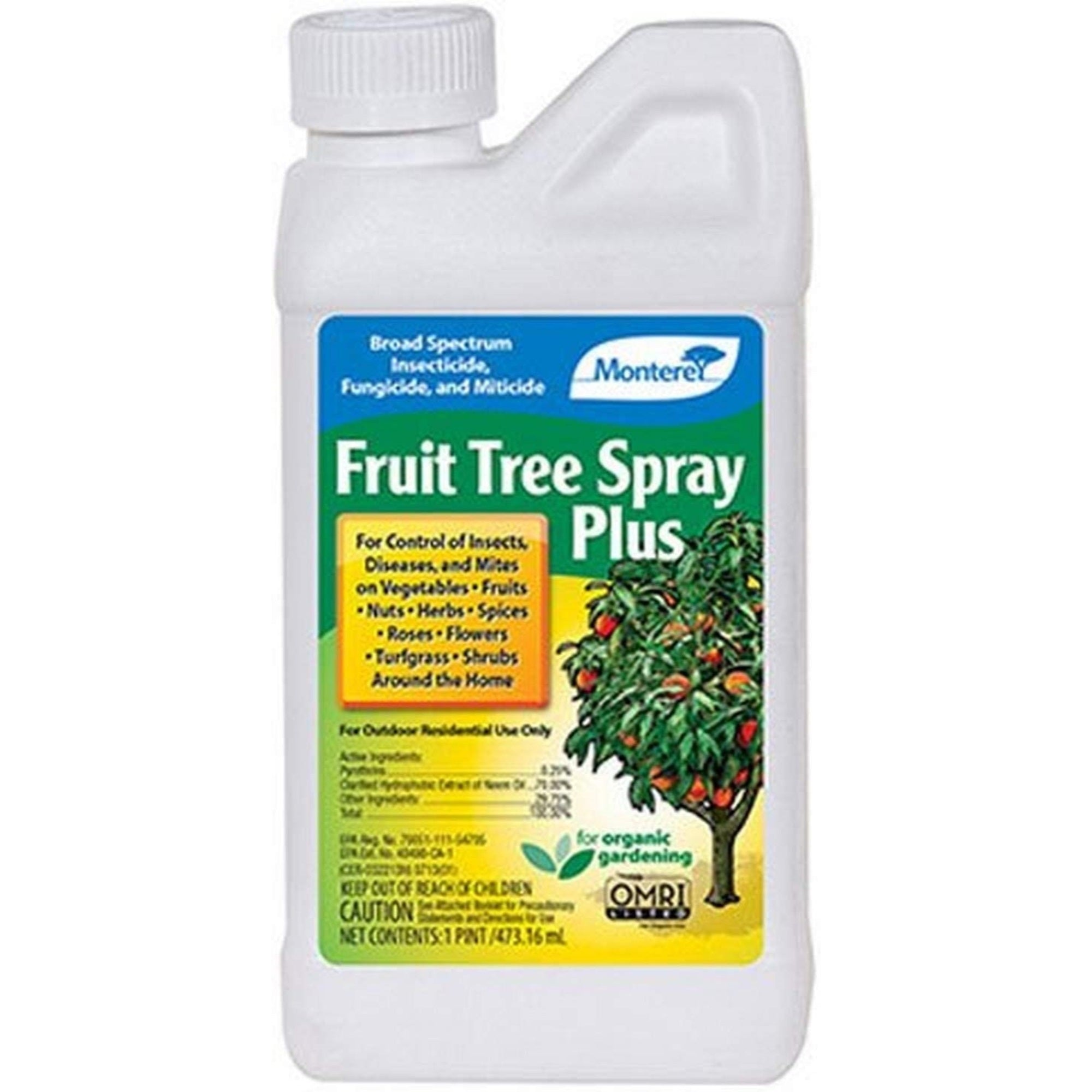 Monterey Organic Fruit Tree Plus for Control of Insects, Diseases & Mites Concentrate, 1 pt