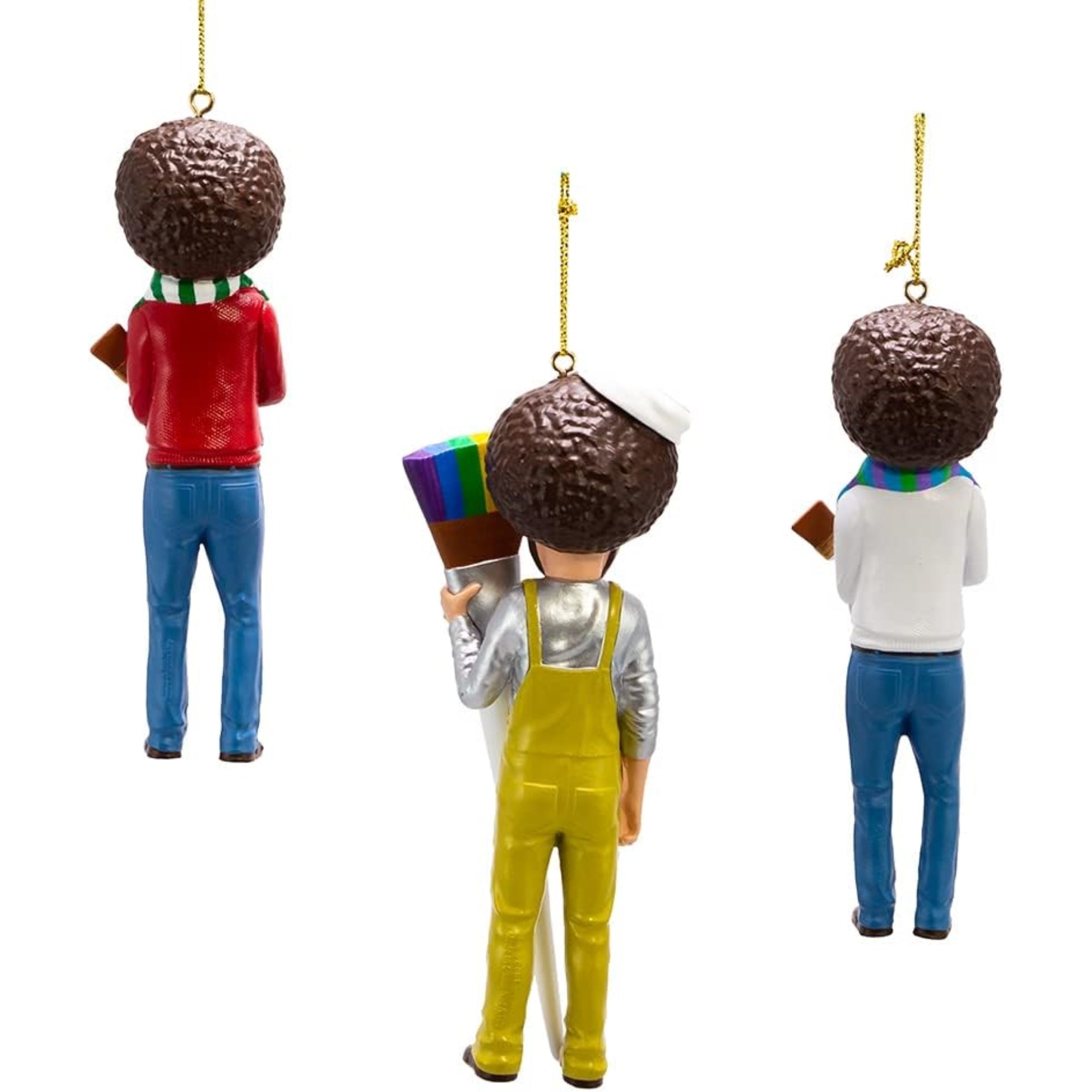 Kurt S. Adler Christmas Bob Ross Plastic Ornament Sets, Multi-Colored, 5"