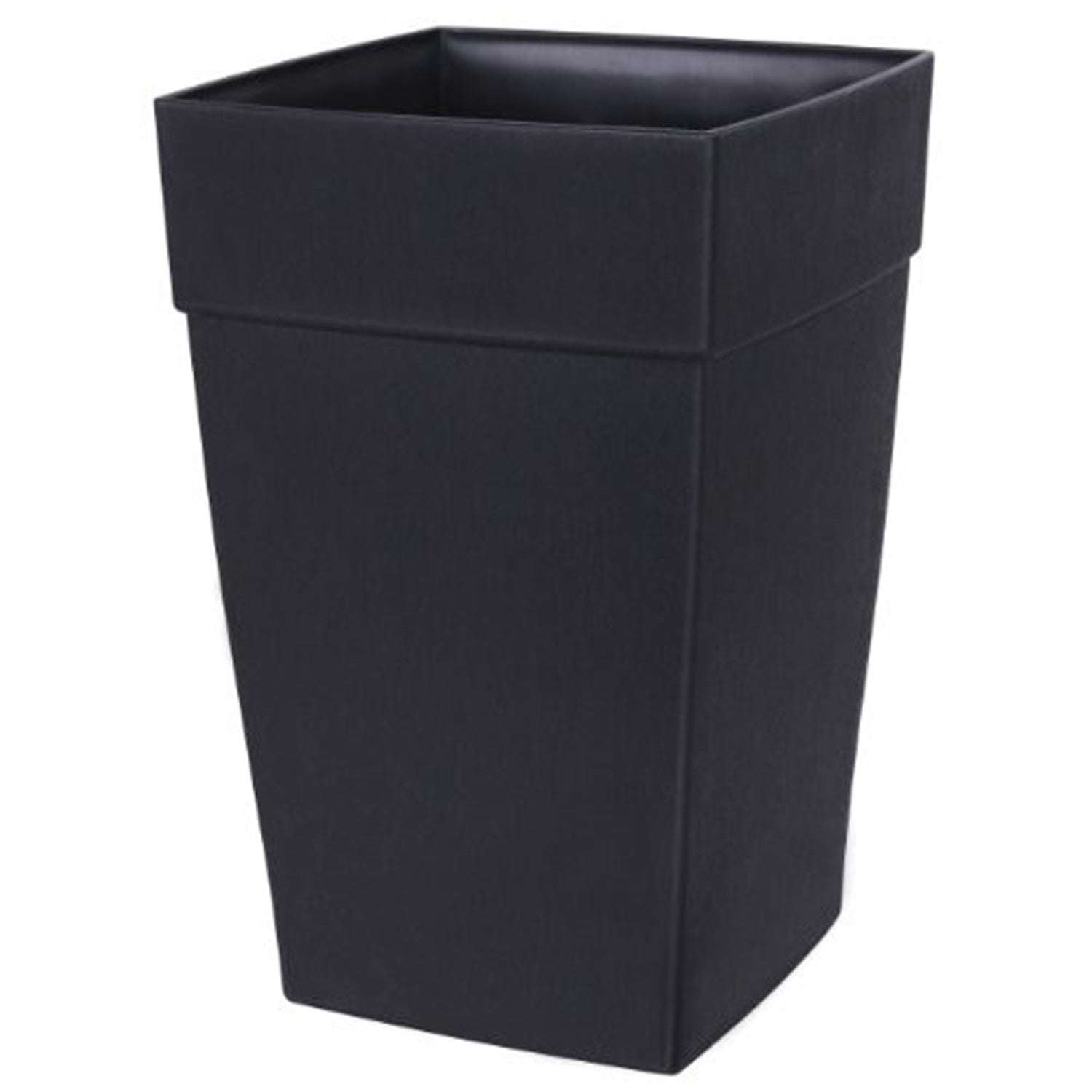 DCN Harmony Self-Watering Tall Patio Planter, Black,  8 x 8 x 12 Inches H