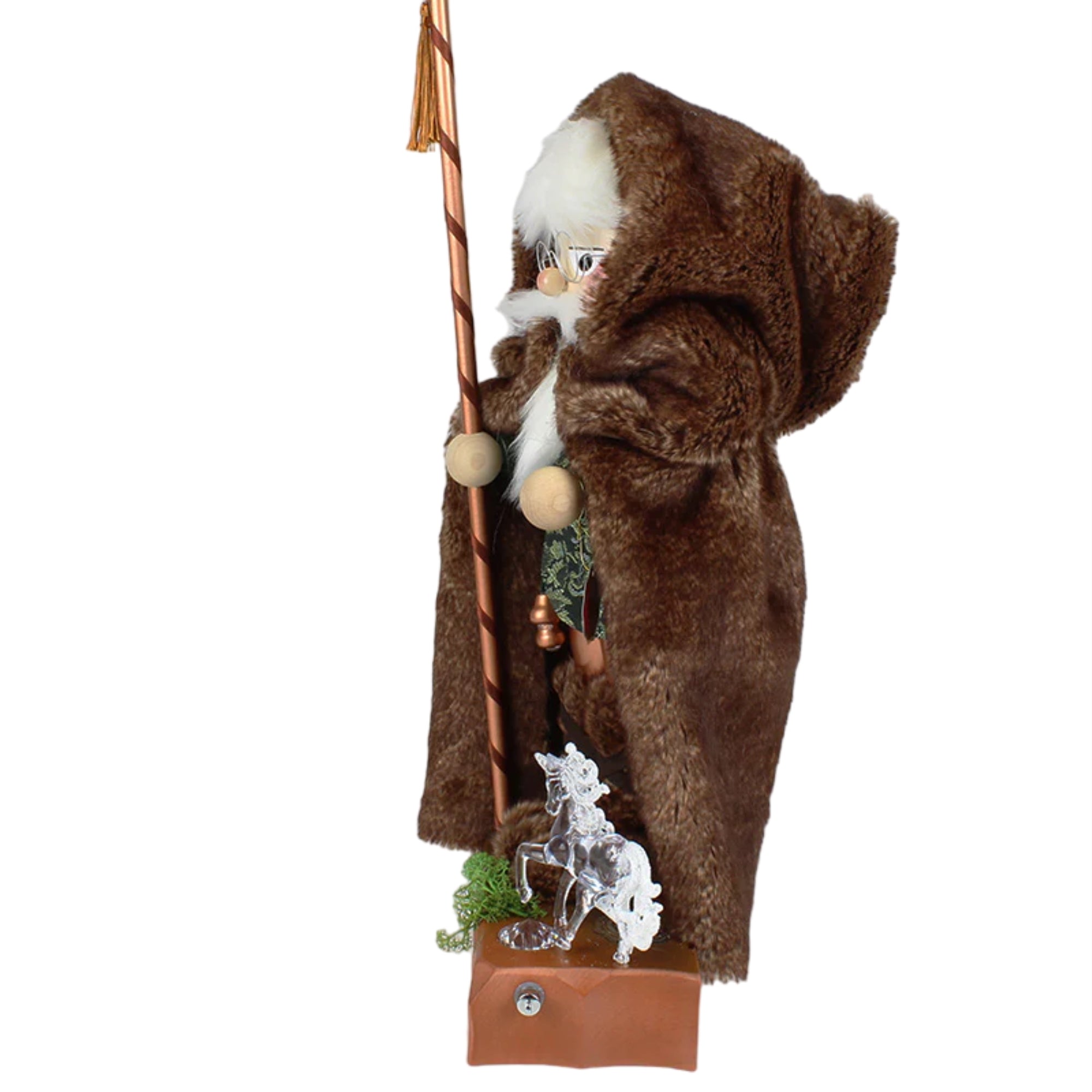 Steinbach Light-Up Wooden Nutcracker, German Christmas Decoration, Wizard In The Wood, 17.75"