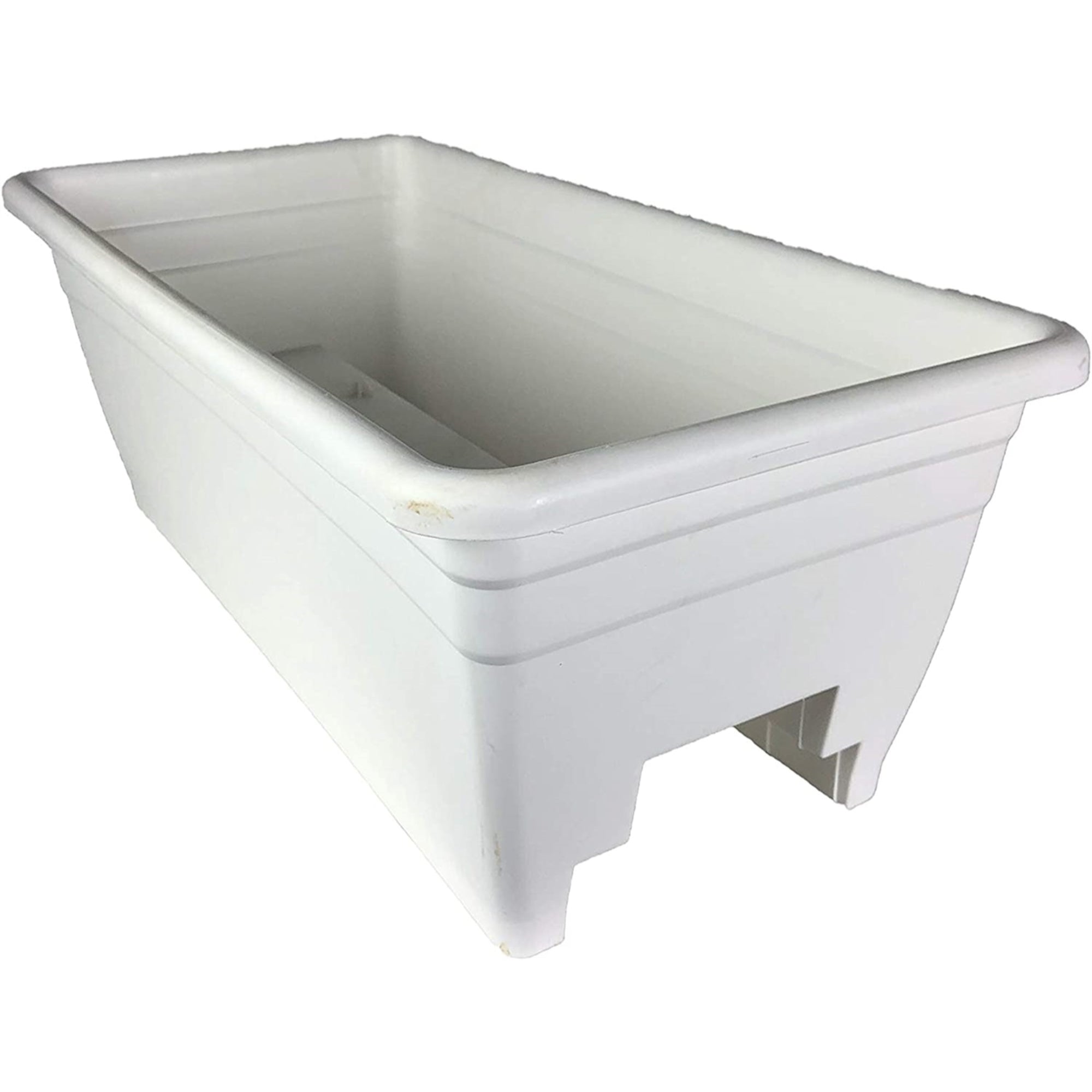 The HC Companies Plastic Deck Rail Box Planter, White 24"