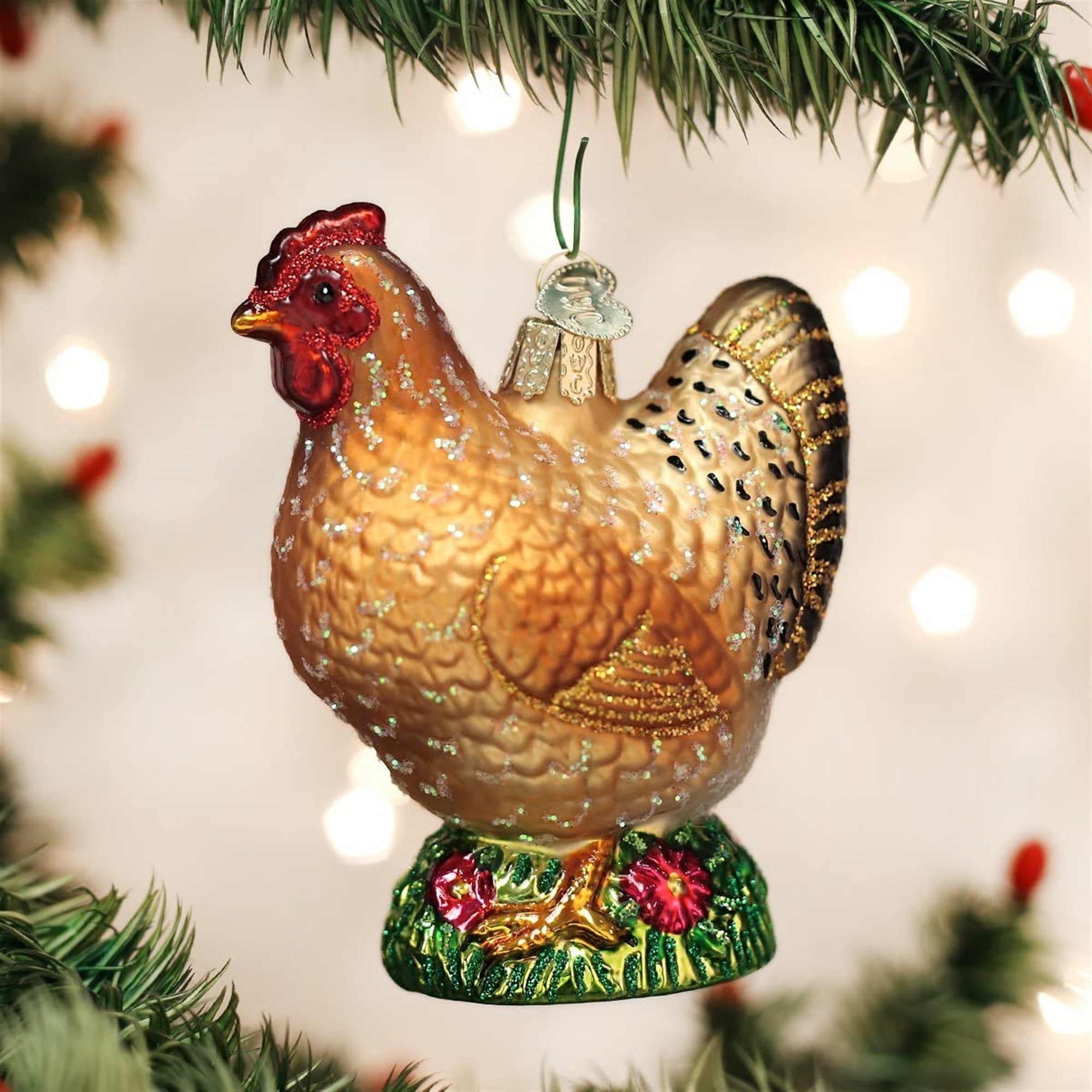 Old World Christmas Blown Glass Christmas Ornament, Spring Chicken