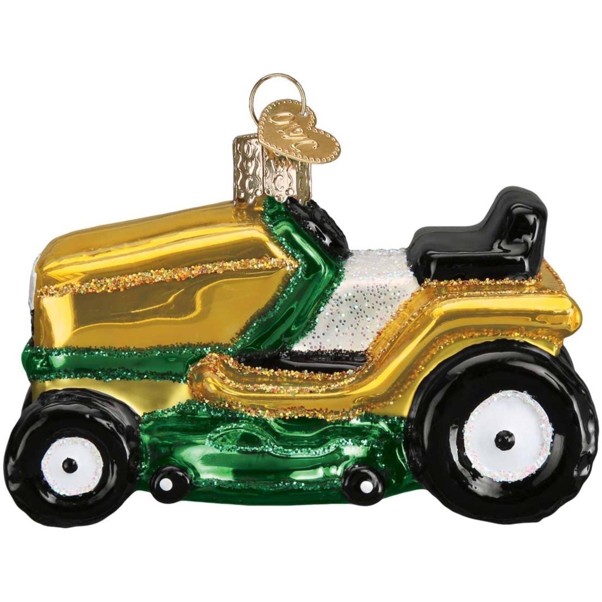 Old World Christmas Glass Blown Tree Ornament, Riding Lawn Mower