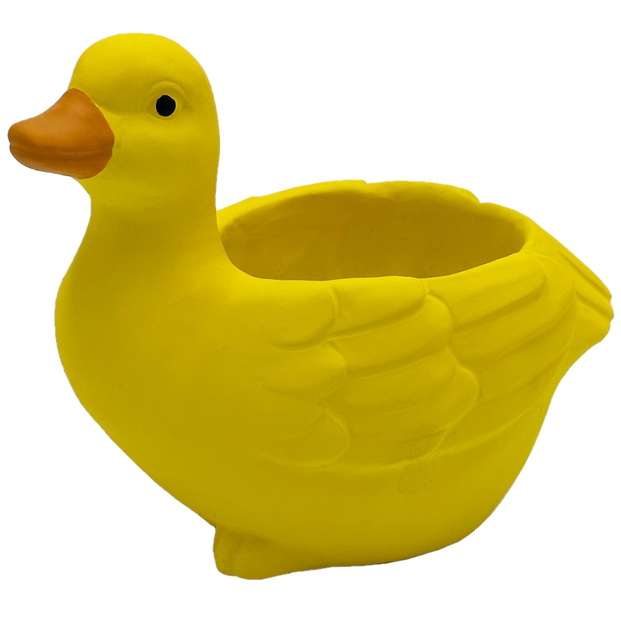 Classic Home and Garden Indoor Outdoor Cement Duck Planter, Yellow, 7"