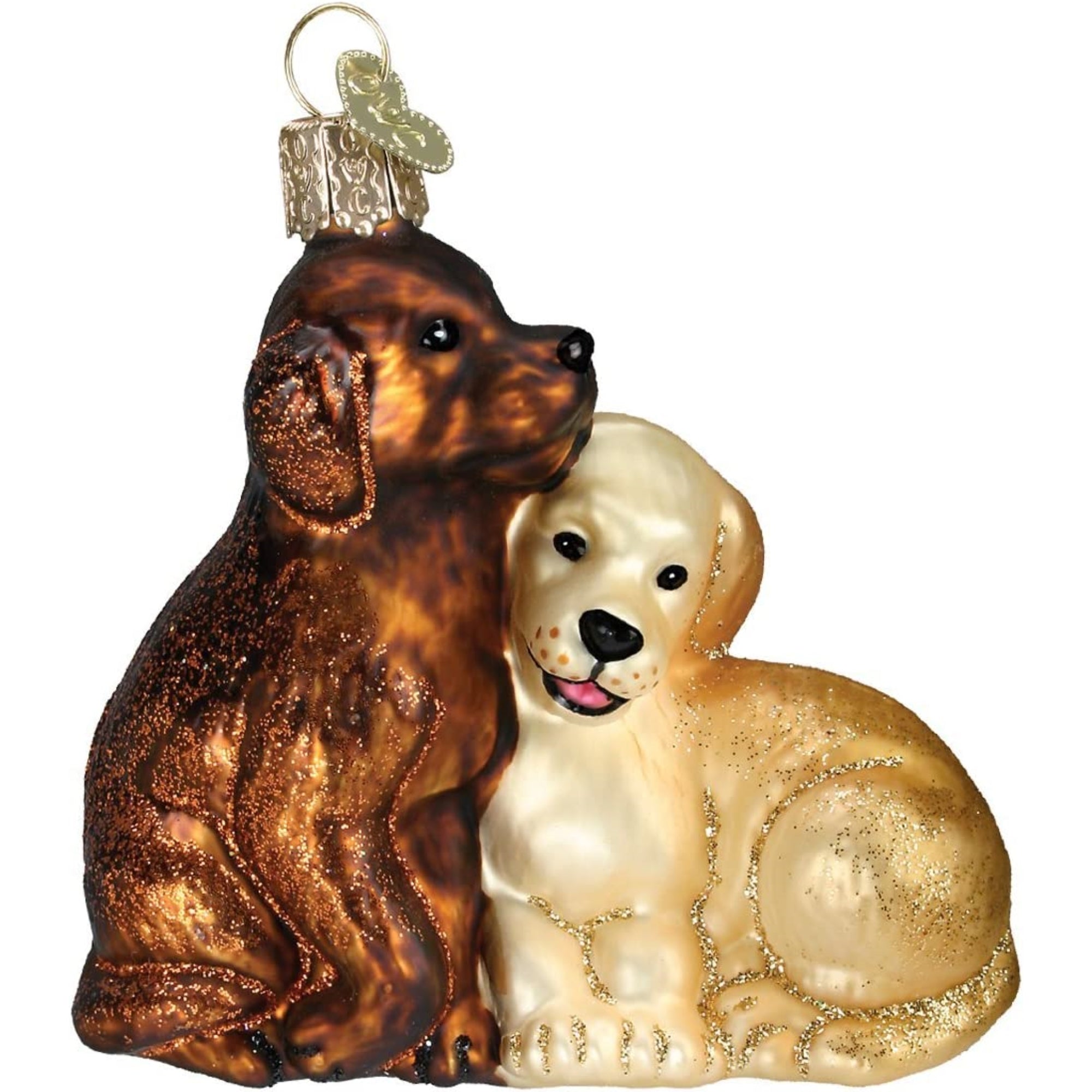 Old World Christmas Blown Glass Christmas Ornament, Puppy Love