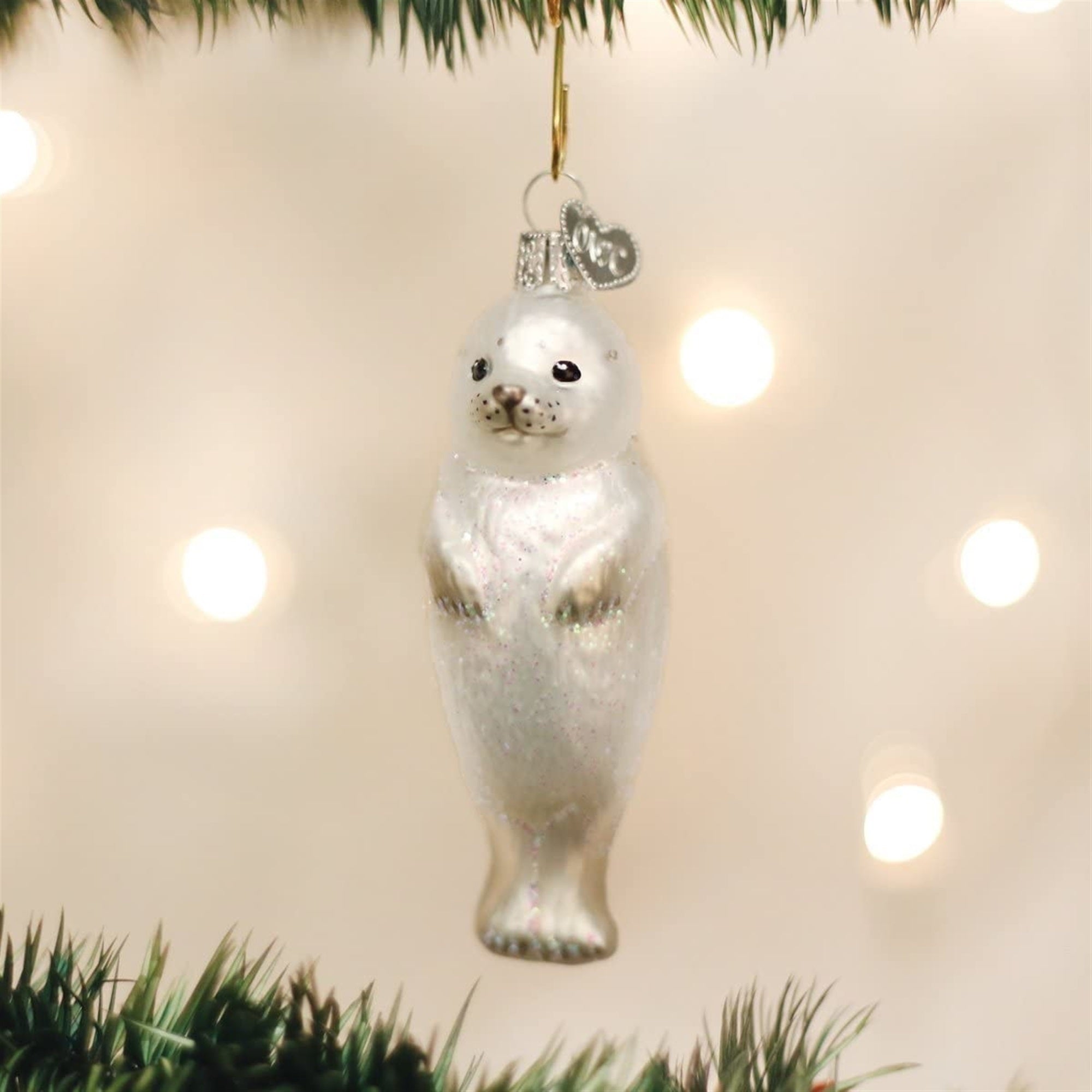 Old World Christmas Seal Pup Glass Blown Ornament