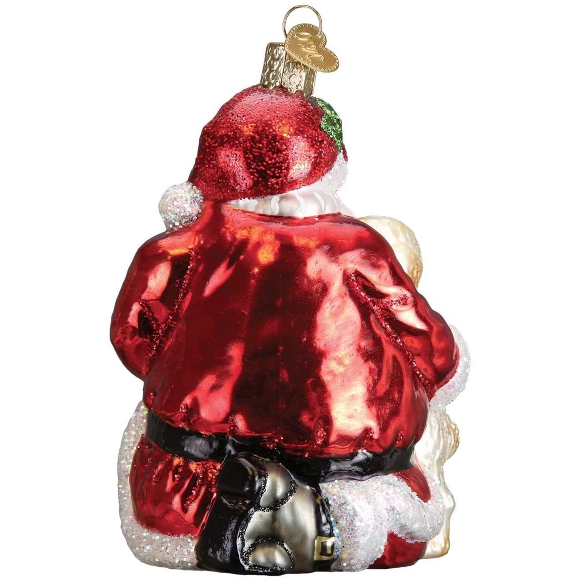 Old World Christmas Glass Blown Ornament, Santa Puppy Love