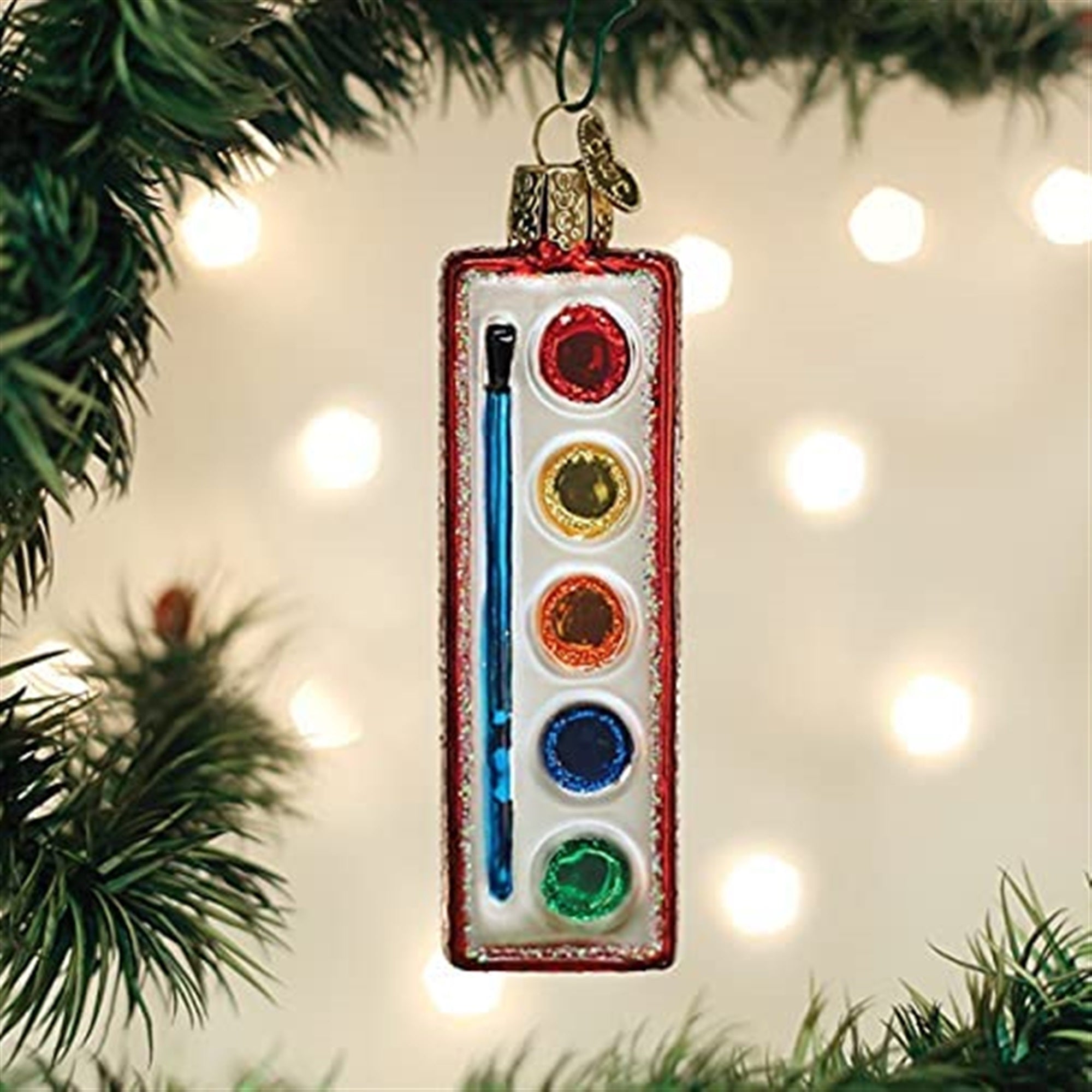 Old World Christmas Blown Glass Christmas Ornament, Watercolor Palette