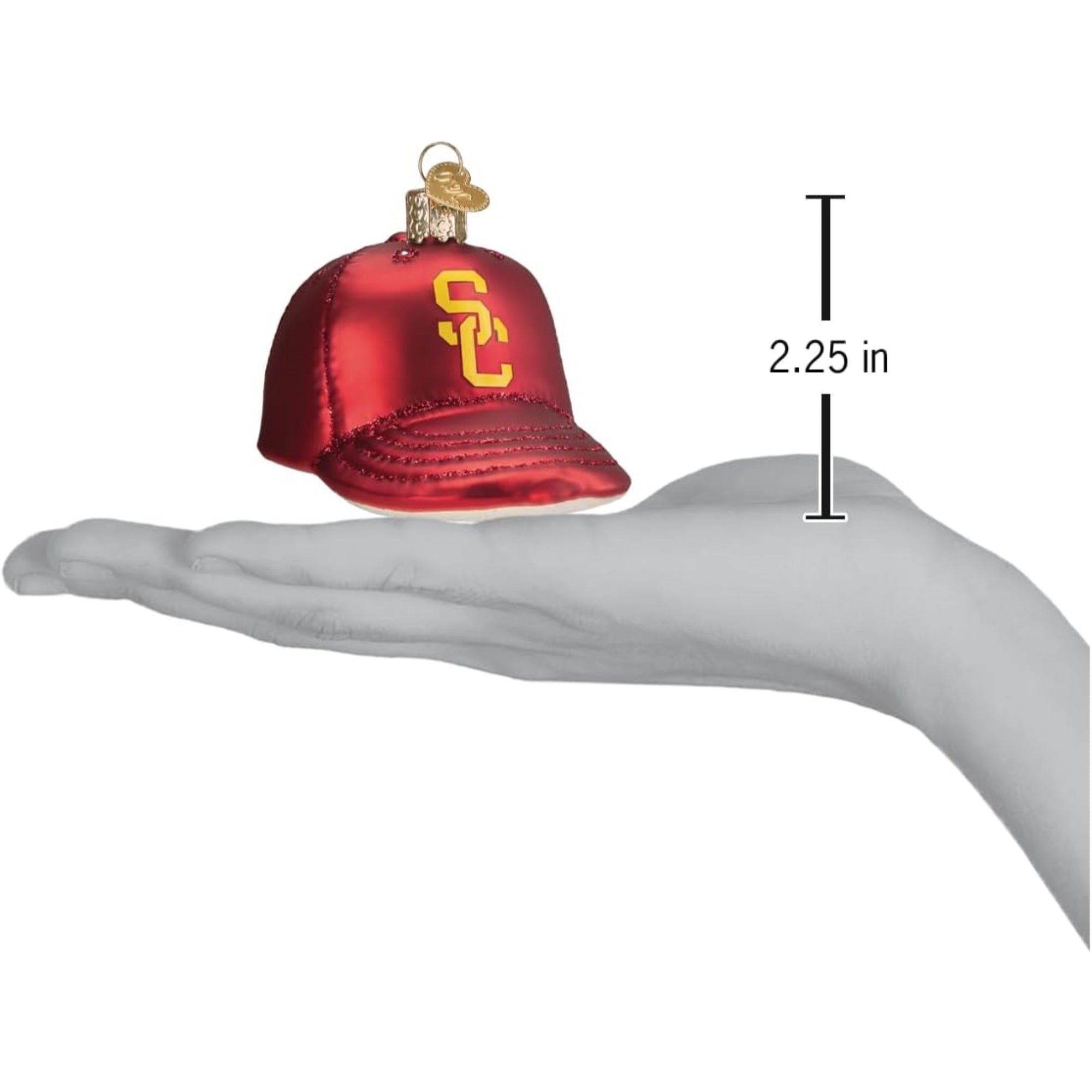 Old World Christmas USC Baseball Cap Glass Blown Ornament for Christmas Tree