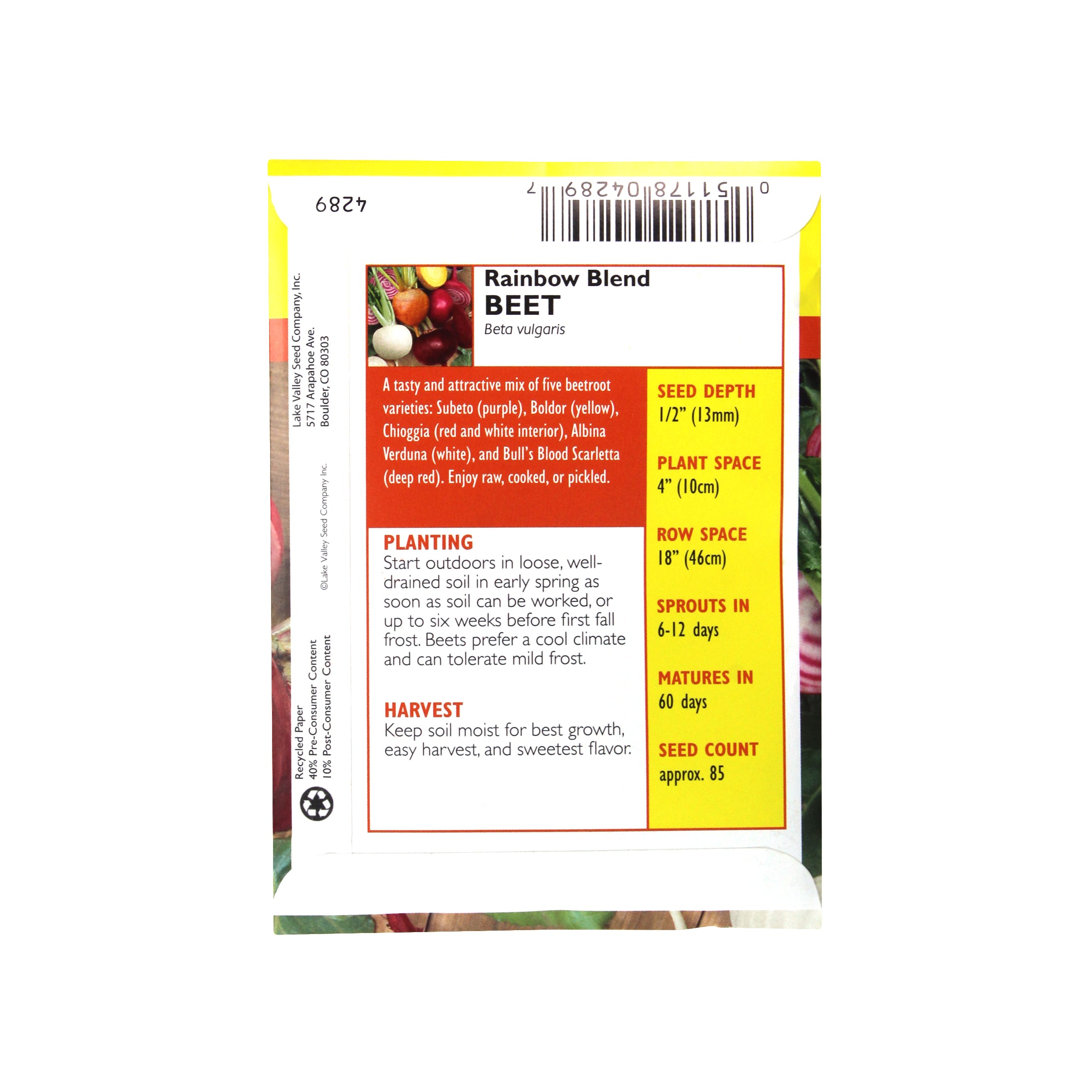 Lake Valley Seed Beet Rainbow Blend Vegetable