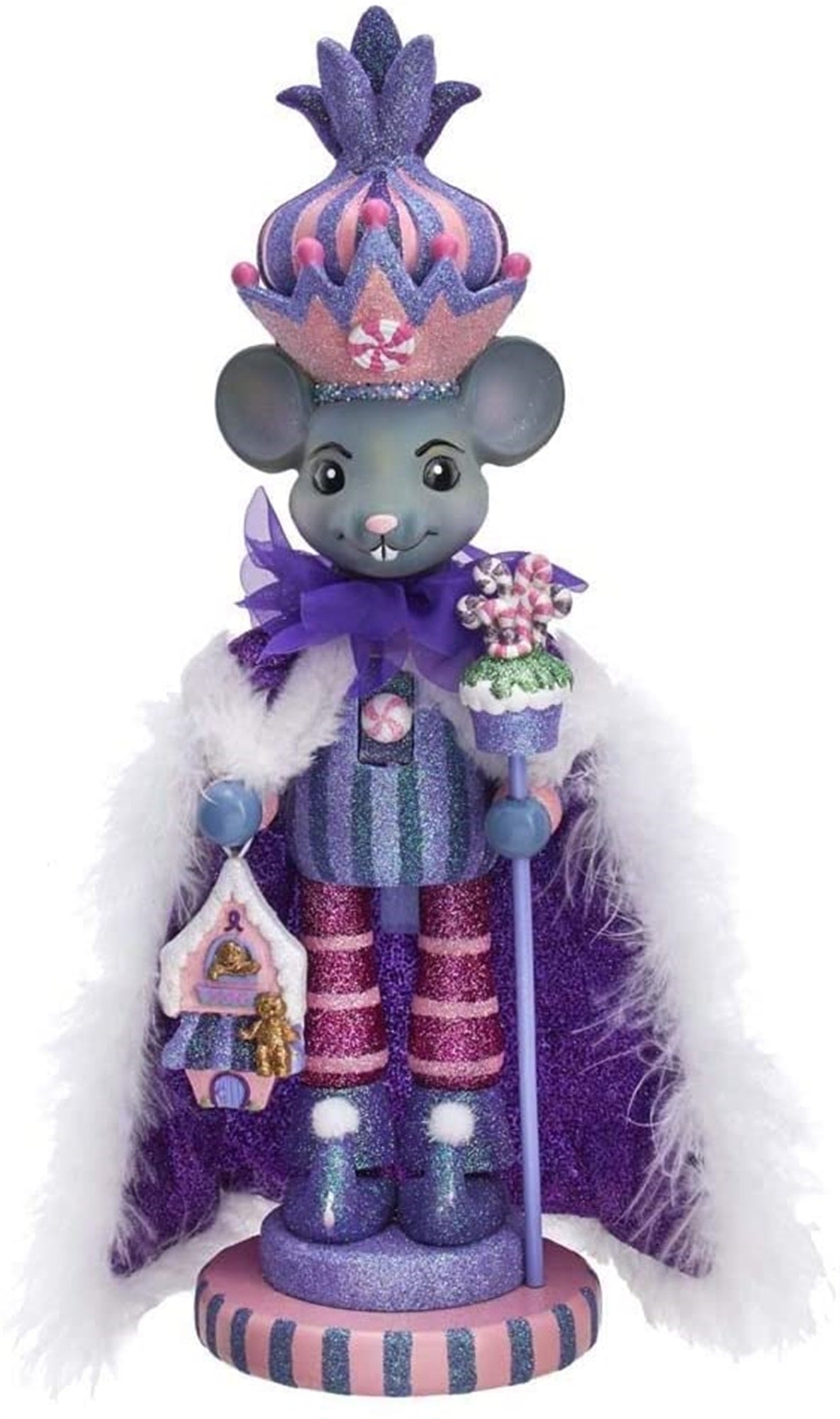 Kurt Adler Hollywood Sugar Plum Mouse King Nutcracker, Multi, 15"