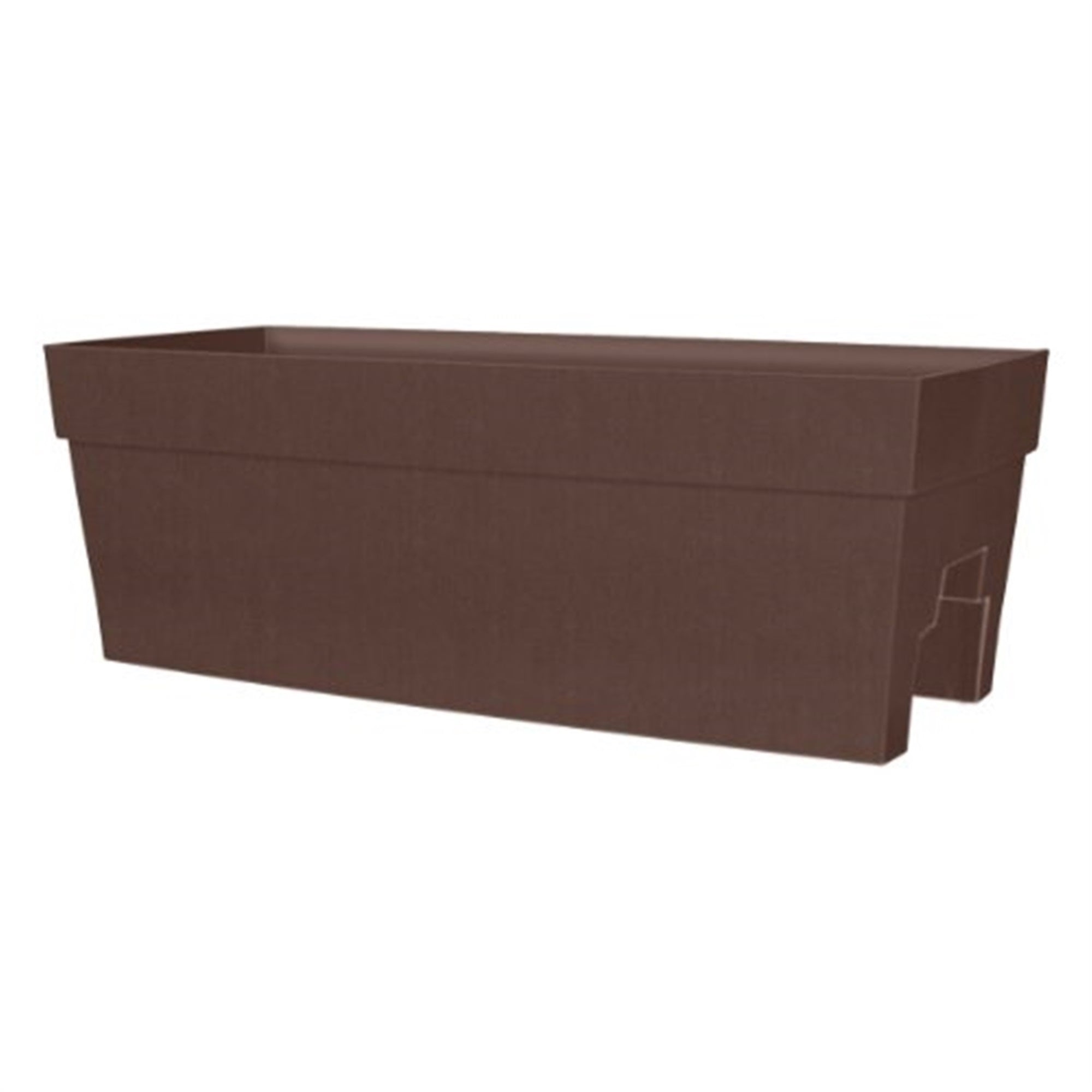 DCN Harmony Self-Watering Rail Planter, Brown, 27"