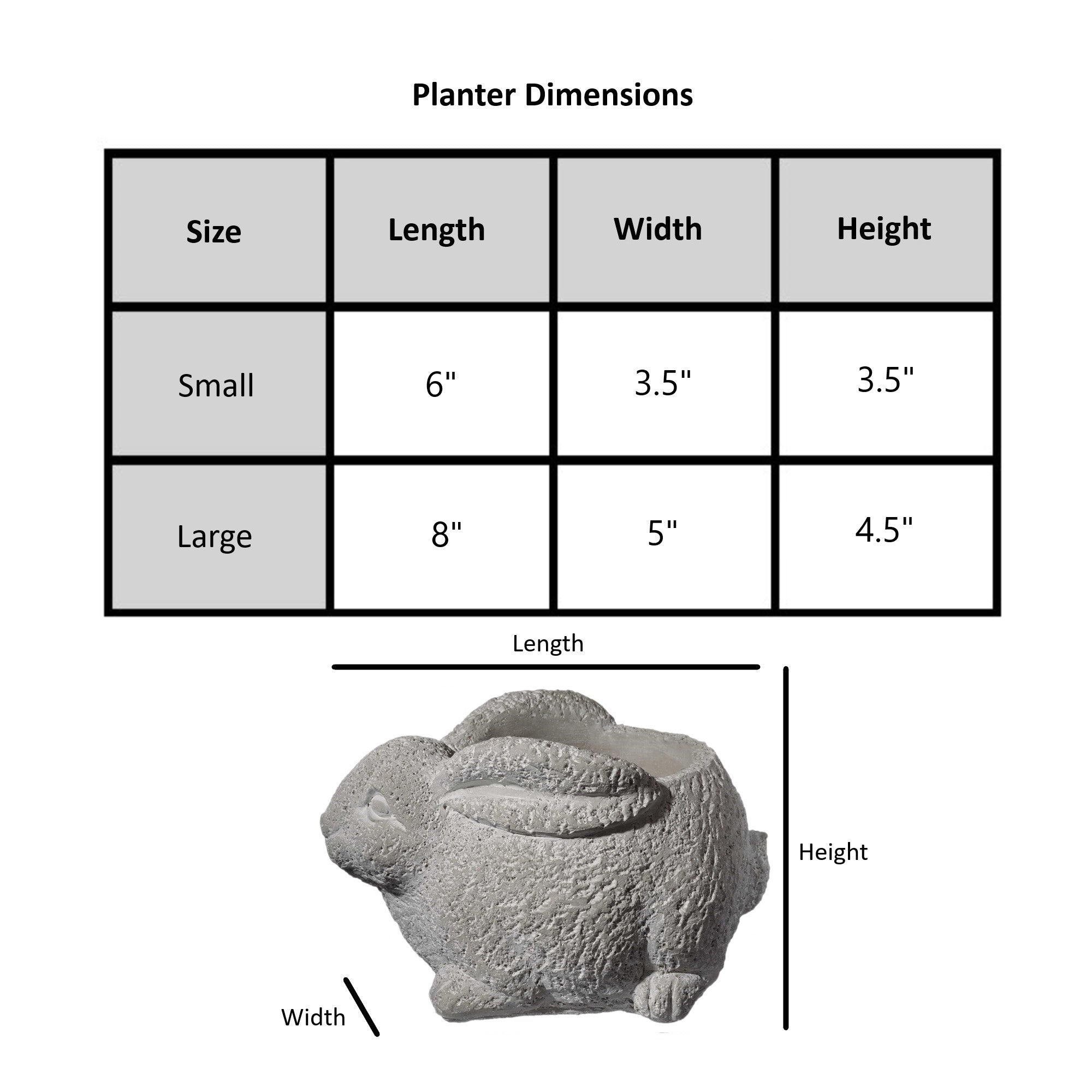 Classic Home and Garden Cement Buddies Indoor/Outdoor Planter with Drainage Hole, Rabbit