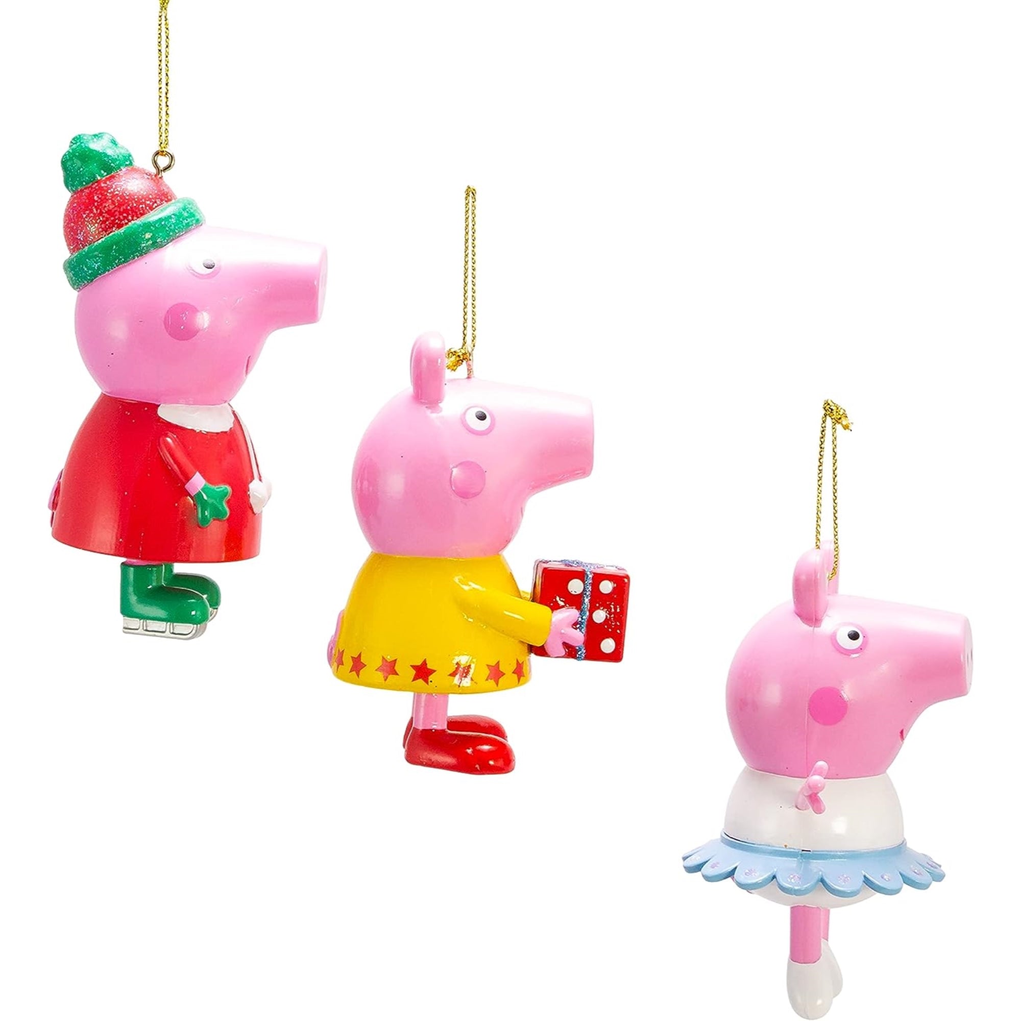 Kurt Adler Peppa Pig Plastic Ornament Sets, Multi-Colored, 3.5"